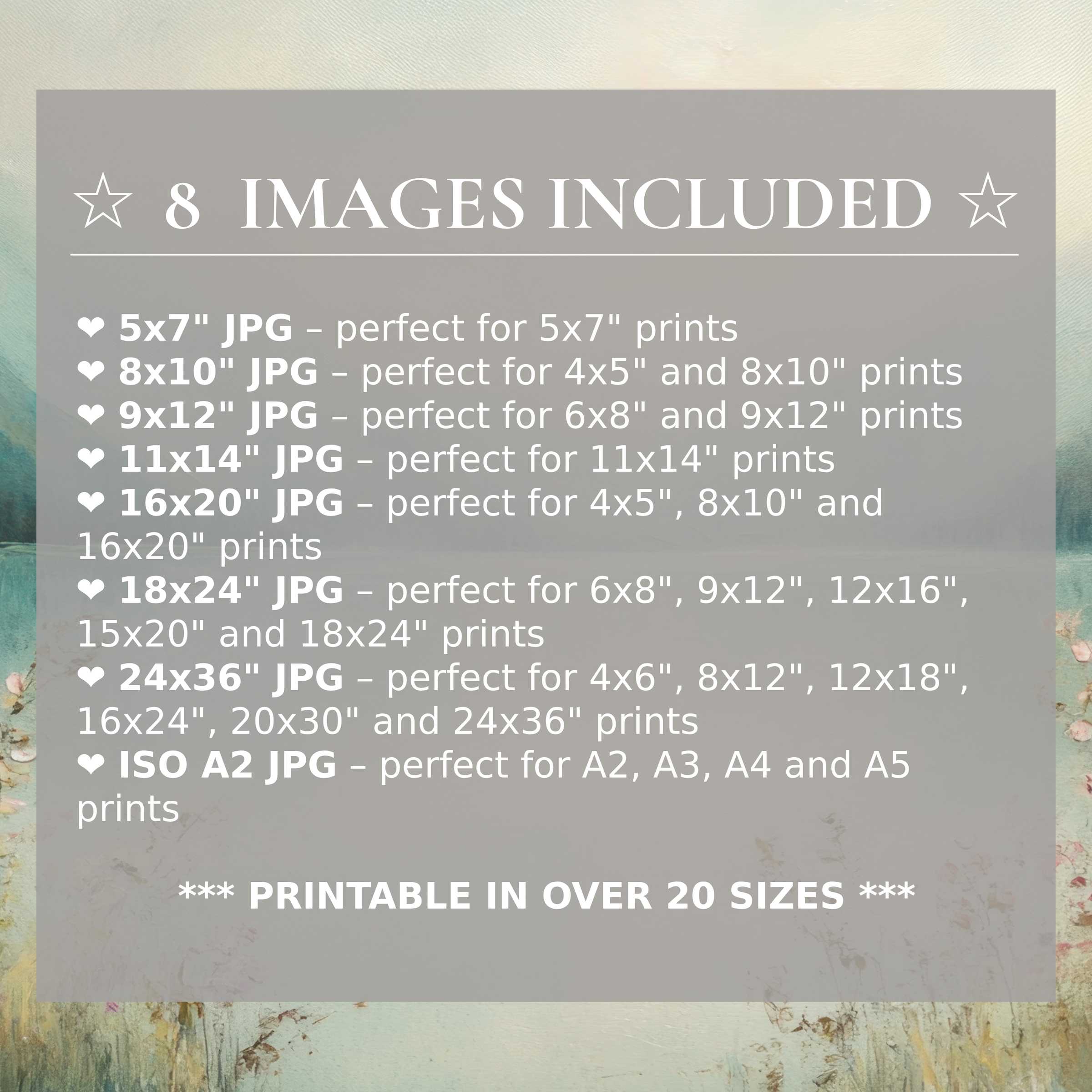 Radiant summer digital print in soft blues and creams, evoking serene warmth; includes 8 high-quality sizes for versatile modern decor