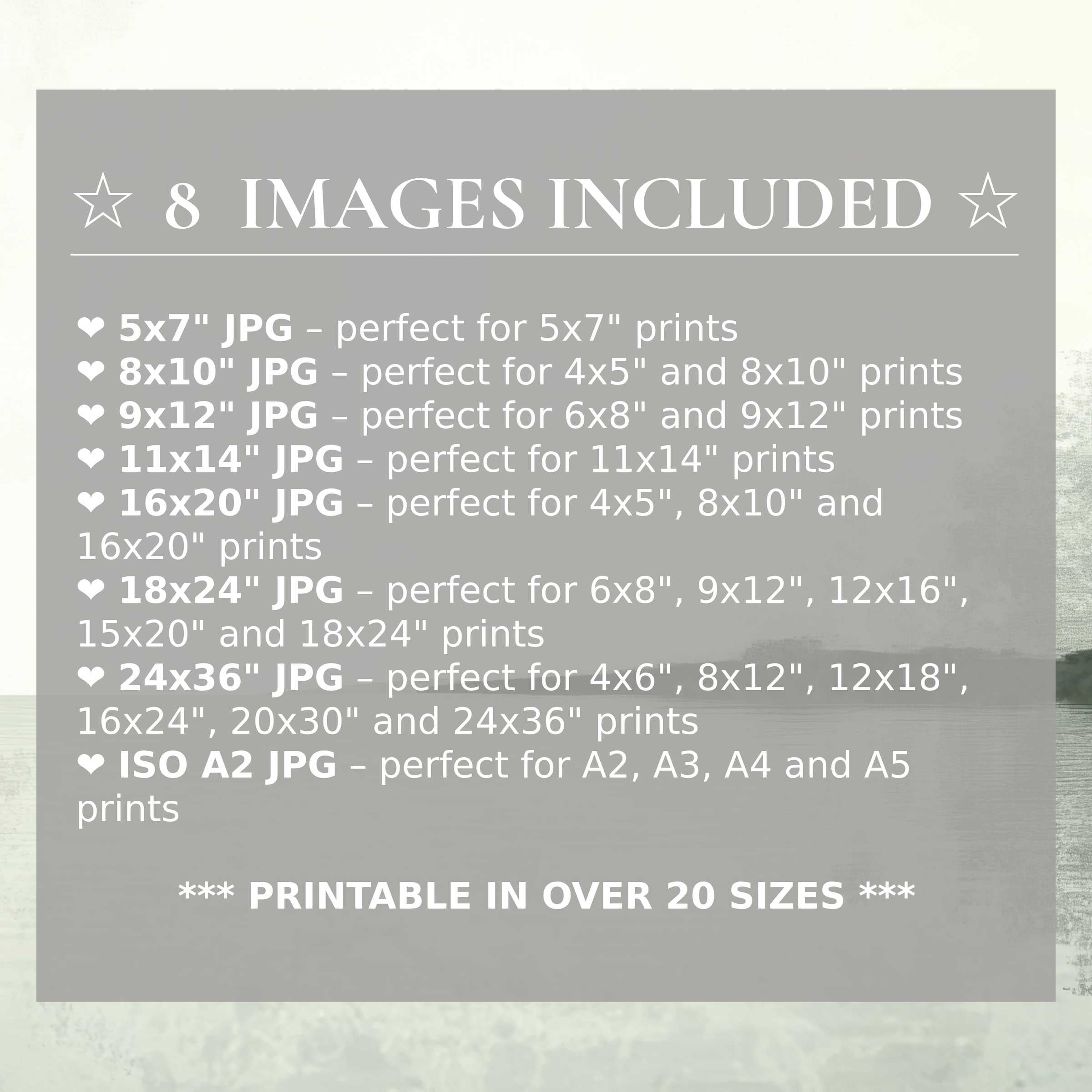 Radiant landscape digital print in serene blues and soft greens, elevating modern interiors with effortless style; includes 8 high-quality sizes