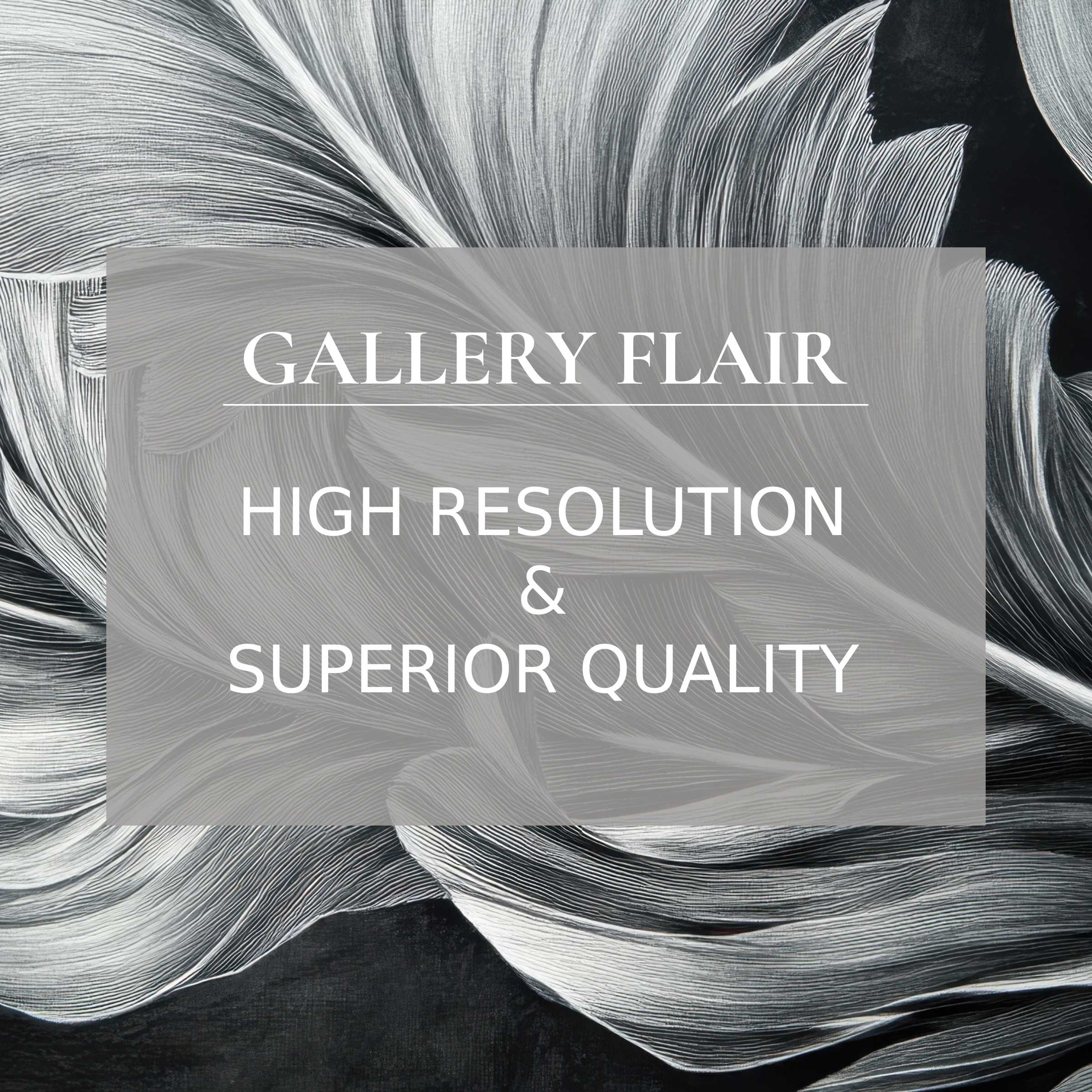 Elegant black and white Frame TV picture with exquisite detail, high resolution, and refined visual clarity for upscale decor