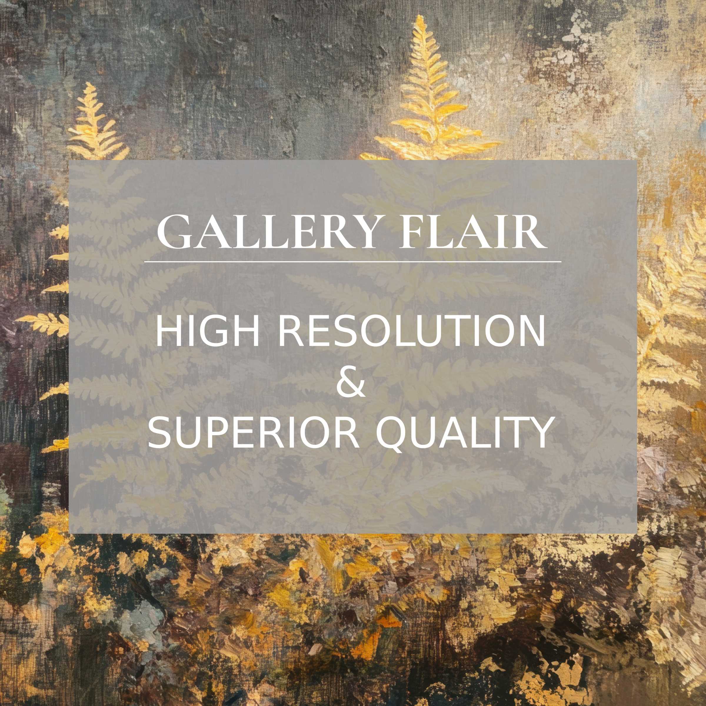 Fall printable art featuring radiant golden ferns in rich, textured layers, elevating modern interiors with refined autumnal elegance