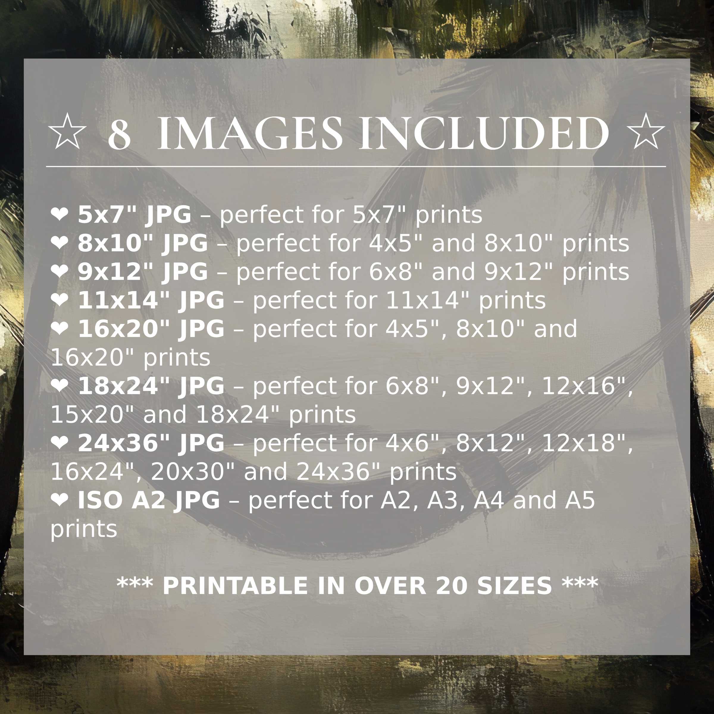 Radiant beach digital print in muted golds and deep greens, elevating modern interiors with style and 8 high-quality sizes included