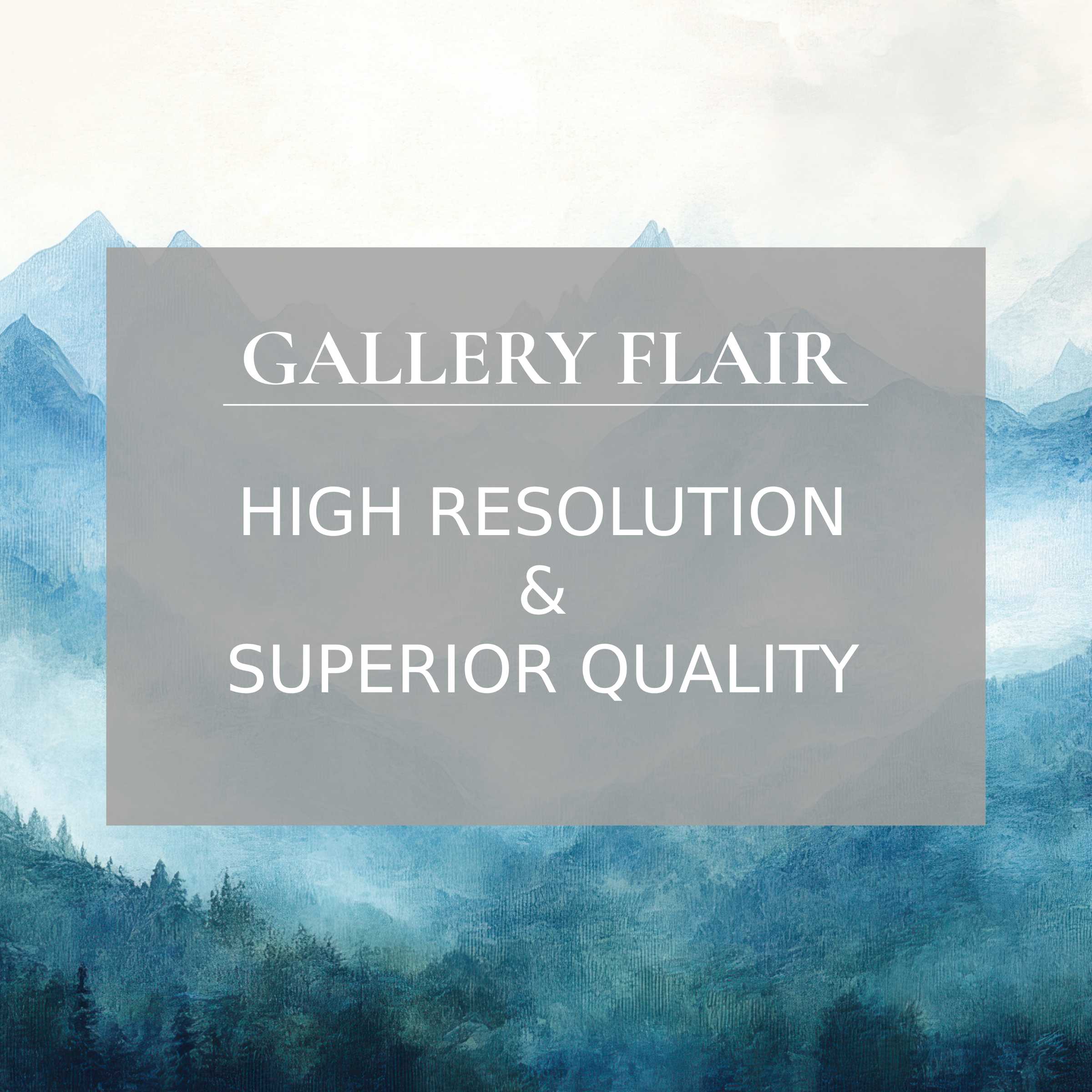 Calming landscape printable art in serene blue hues, finely detailed to elevate modern interiors with premium quality