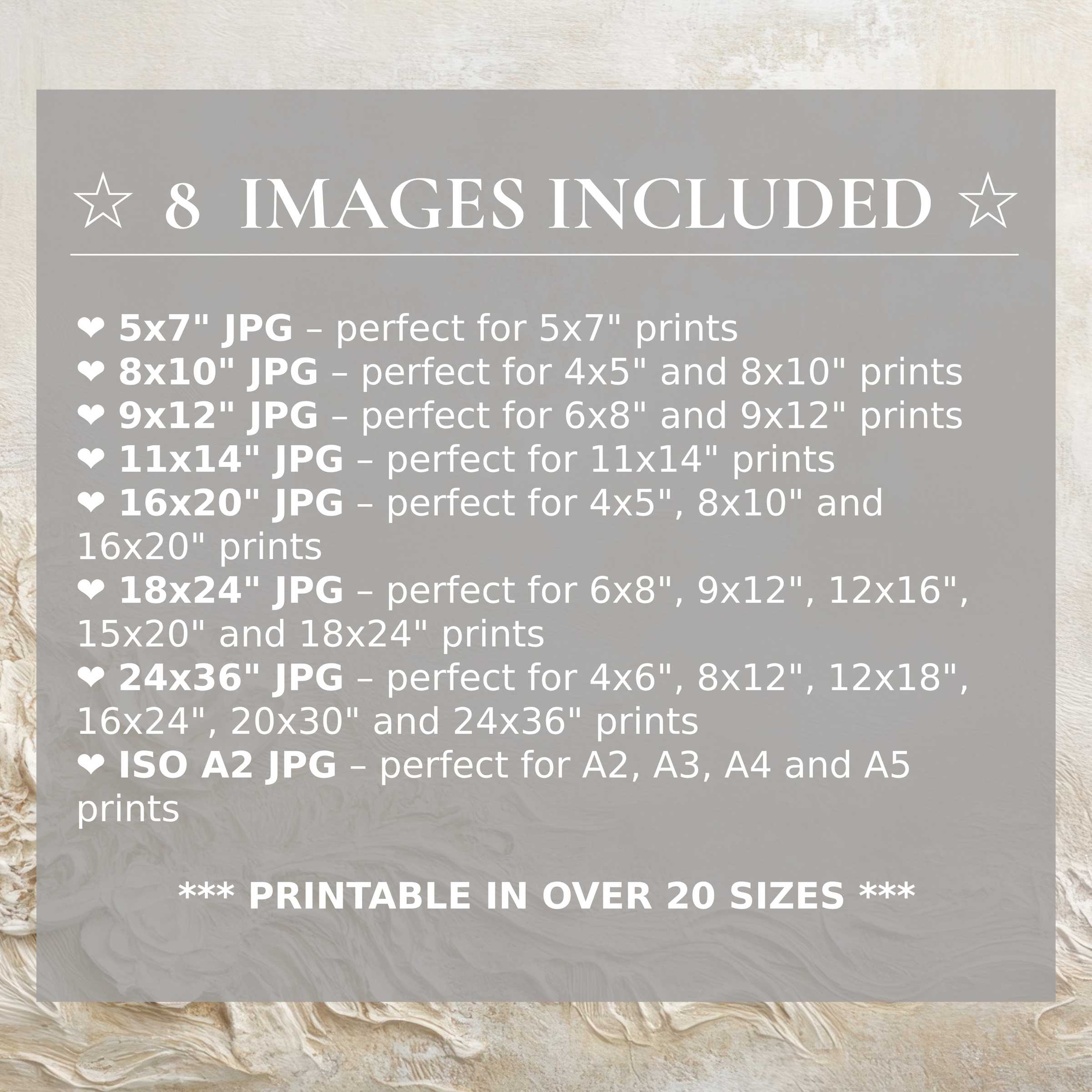 Boho digital print in warm earth tones and soft neutrals, radiating calming elegance, includes 8 high-quality sizes for versatile modern decor