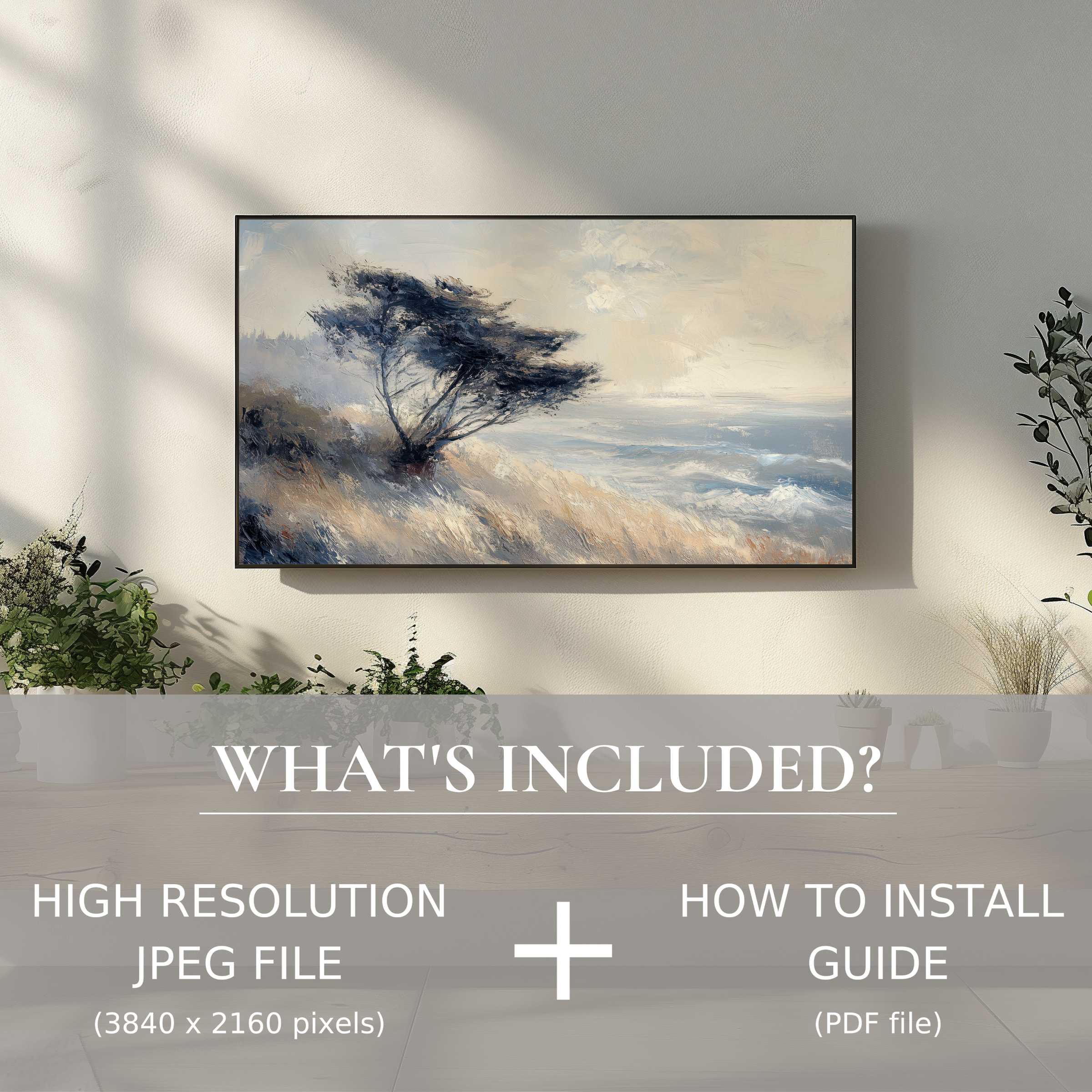 Elegant tree digital TV art download, easily elevating modern living spaces with high-resolution and effortless use