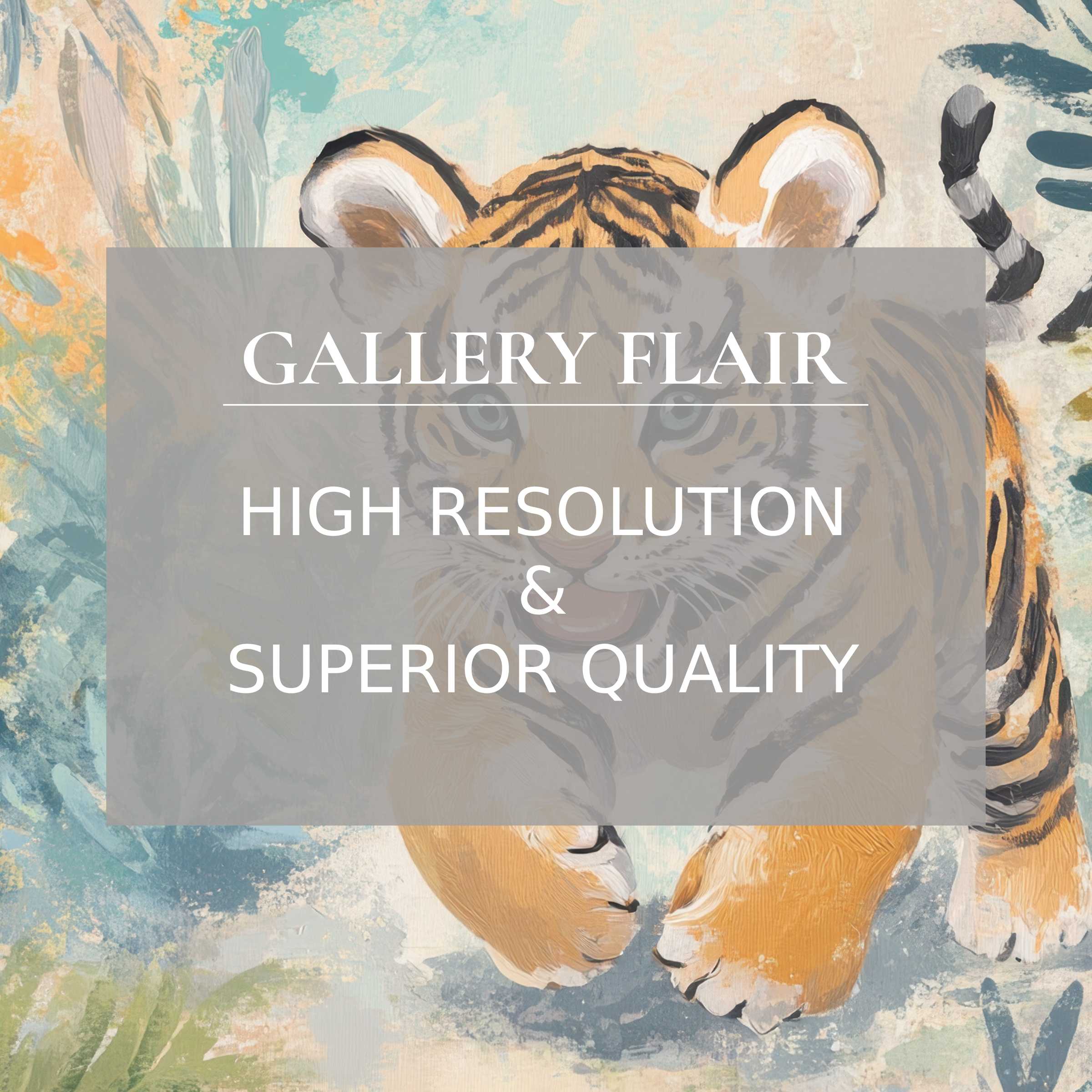 Nursery printable art depicting a playful tiger cub in soft pastels, radiating a calming charm with exquisite high-resolution detail, perfect for elevating contemporary kids’ room decor