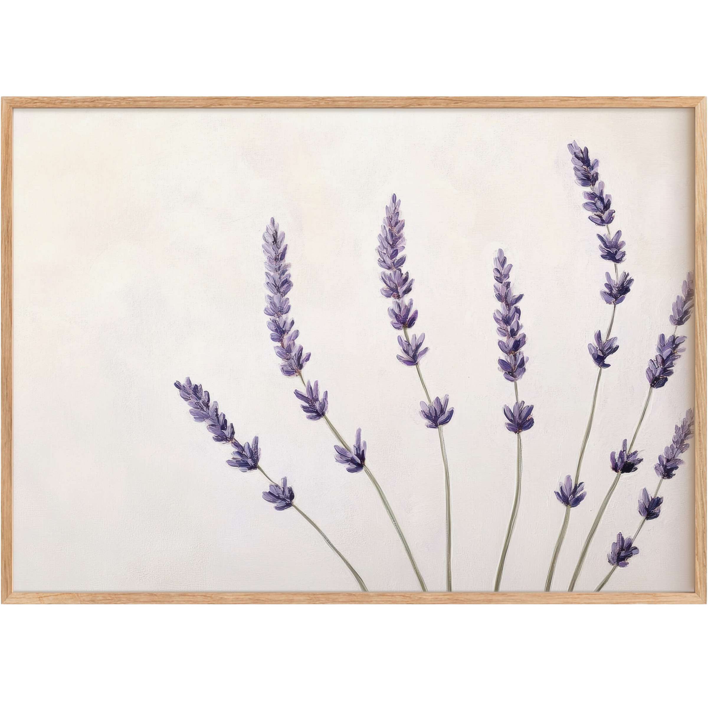 Elegant lavender sprigs in soft purples and muted greens create calming floral printable wall art that elevates serene, stylish spaces