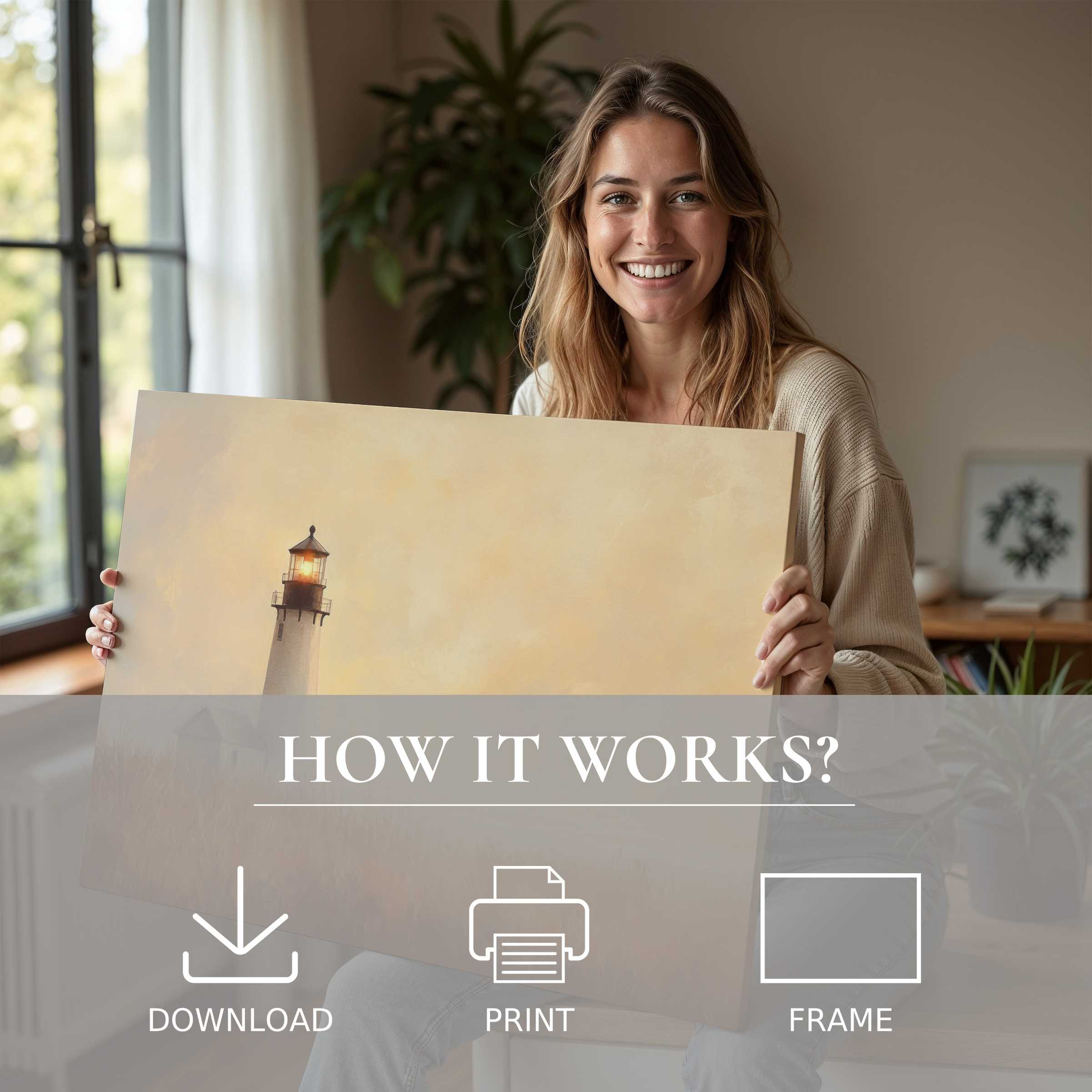 Bright summer digital art print embraced in a modern home, evoking warmth and effortless joy in refined decor