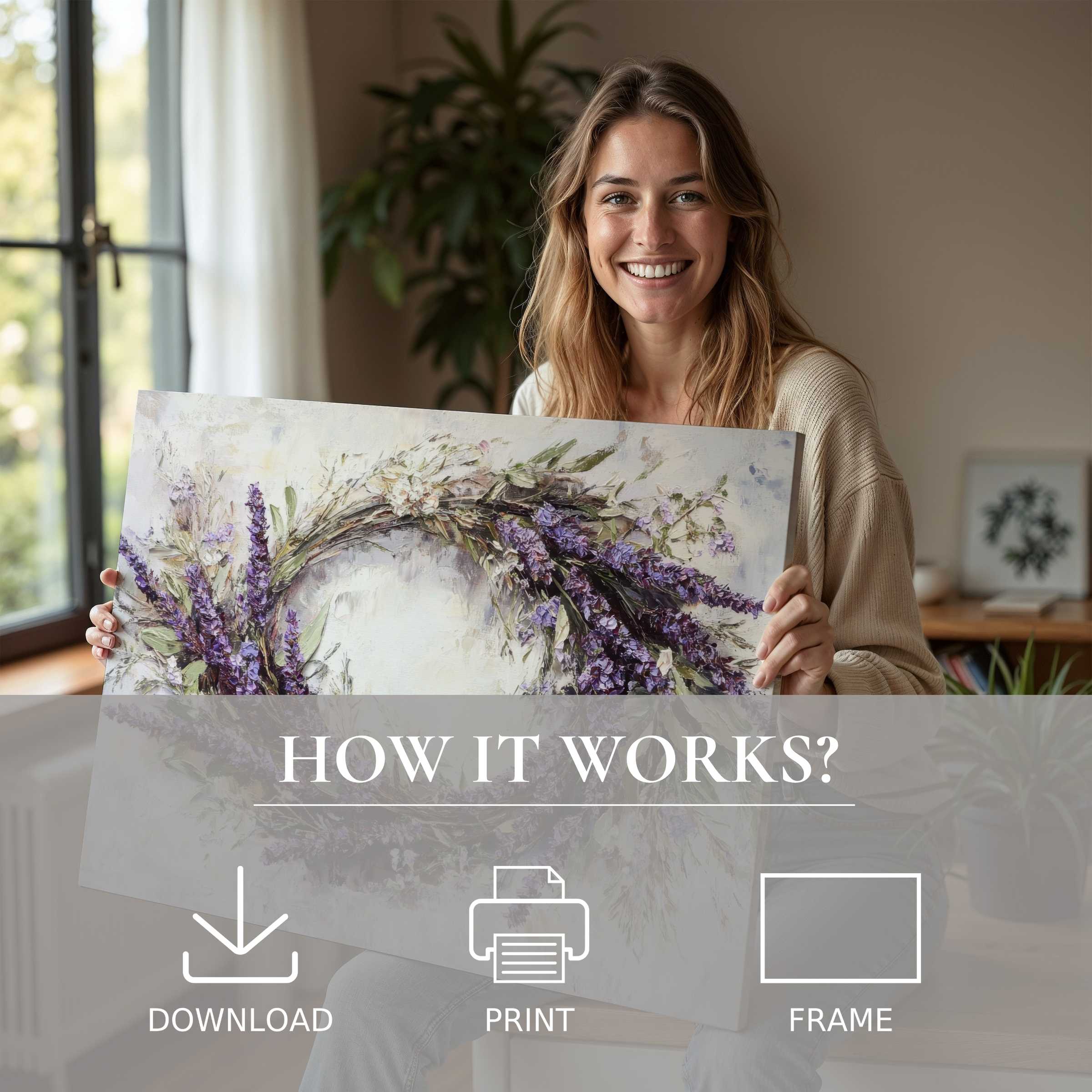 Joyful connection with floral digital art print transforms modern living spaces into serene, stylish sanctuaries