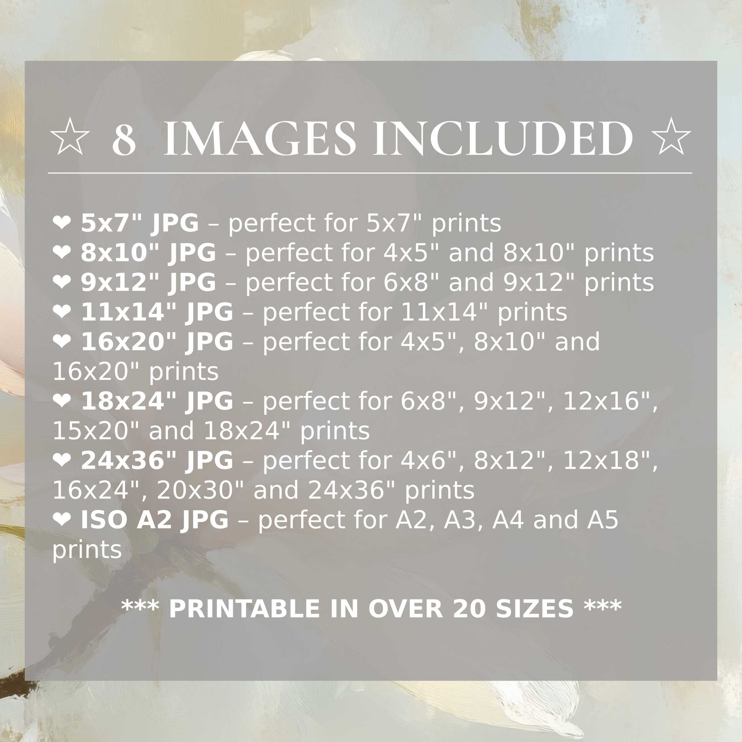 Radiant spring digital print in soft creams and muted greens, elevating modern interiors with elegant versatility, including 8 sizes