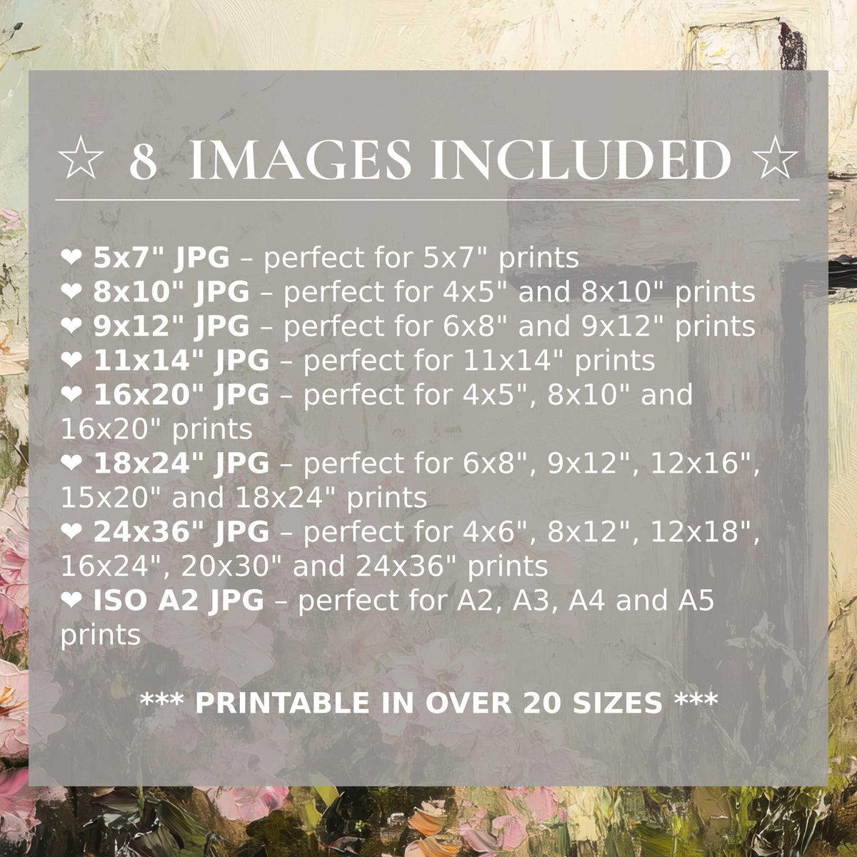 Easter digital print exuding radiant pastels and soft floral hues, offered in 8 high-quality sizes to effortlessly elevate luxe modern interiors