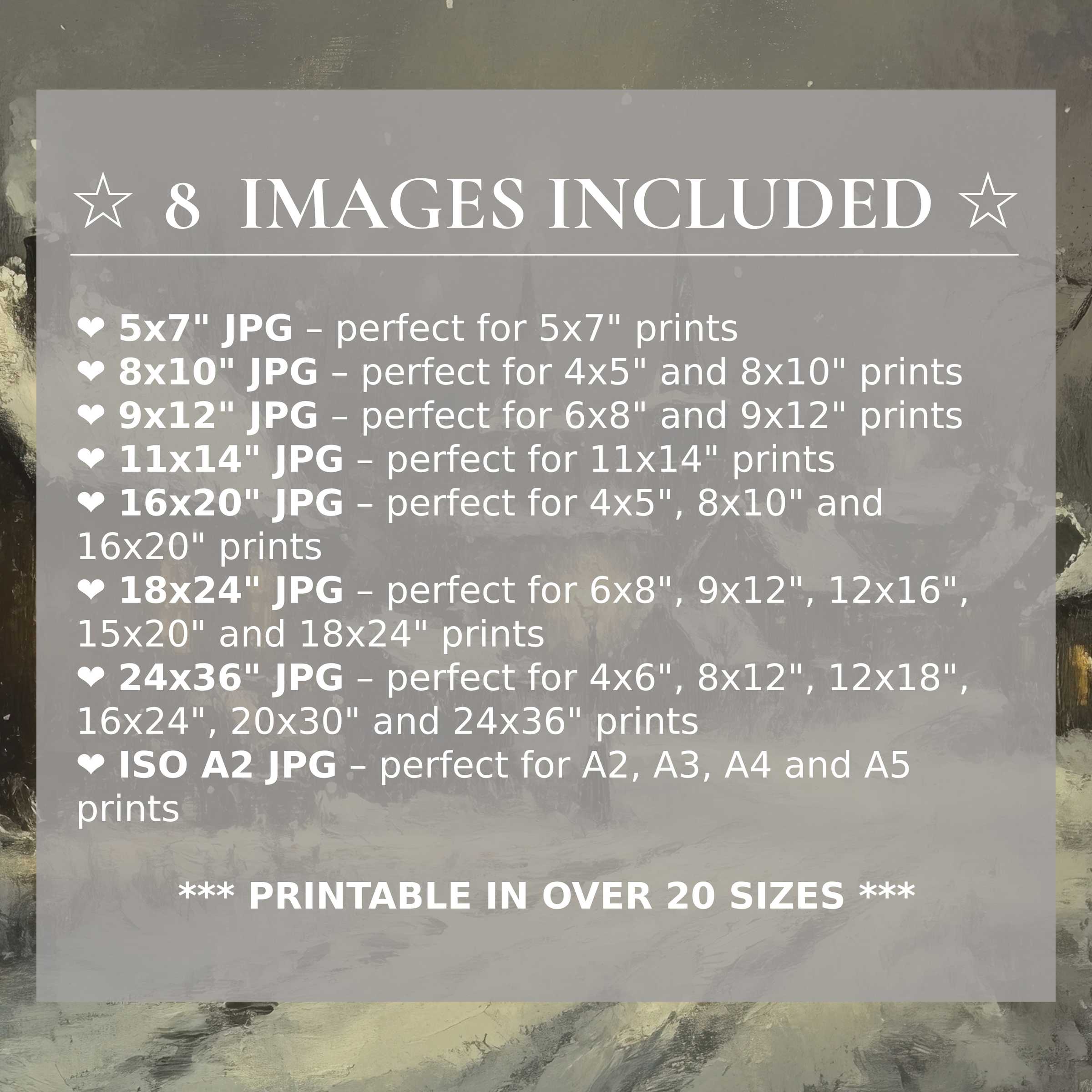Radiant winter digital print in muted grays and soft whites, available in 8 high-quality sizes included to elevate modern interiors with timeless style and versatile elegance