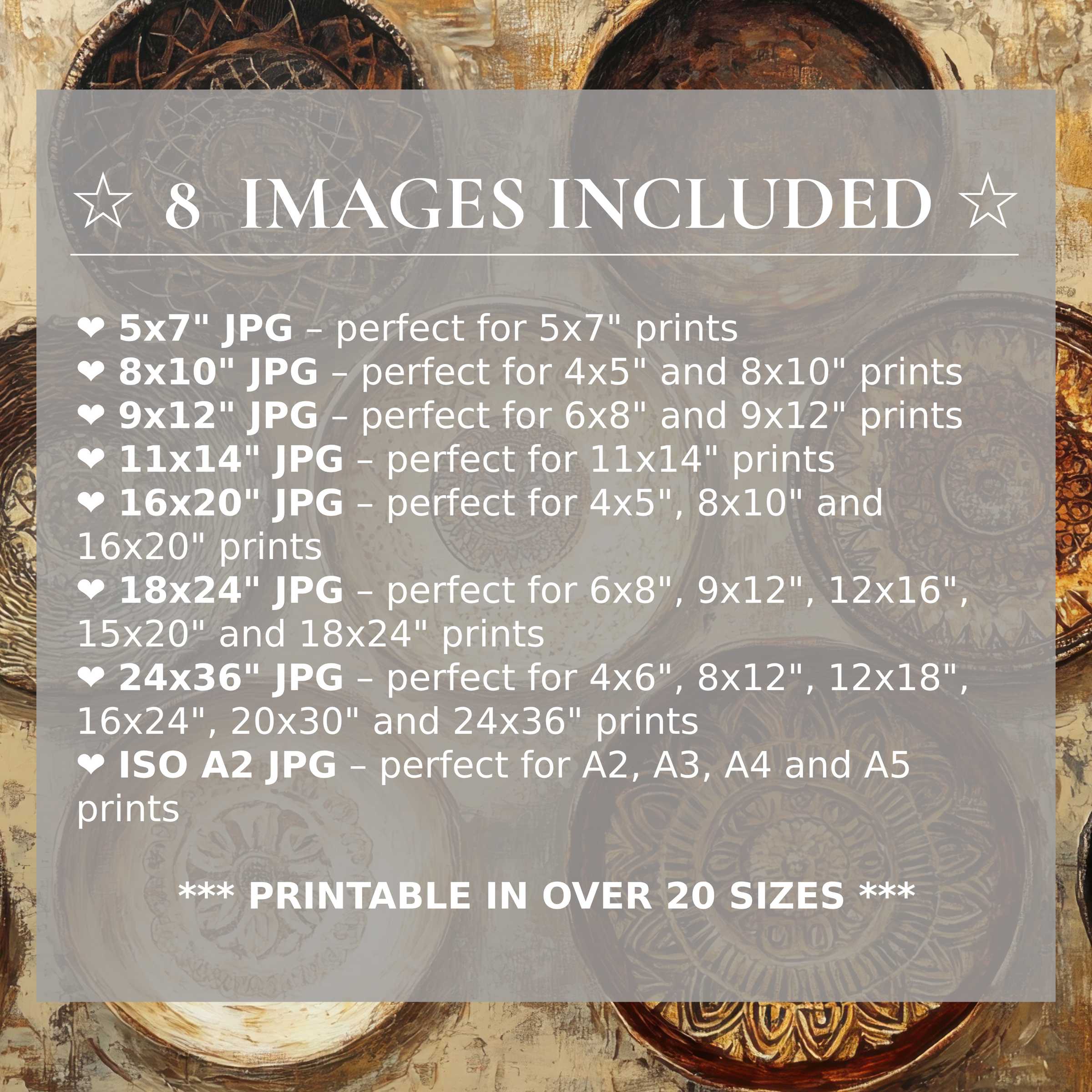 Boho digital print radiates warm earth tones and intricate textures, elevating modern interiors with style and includes 8 high-quality sizes