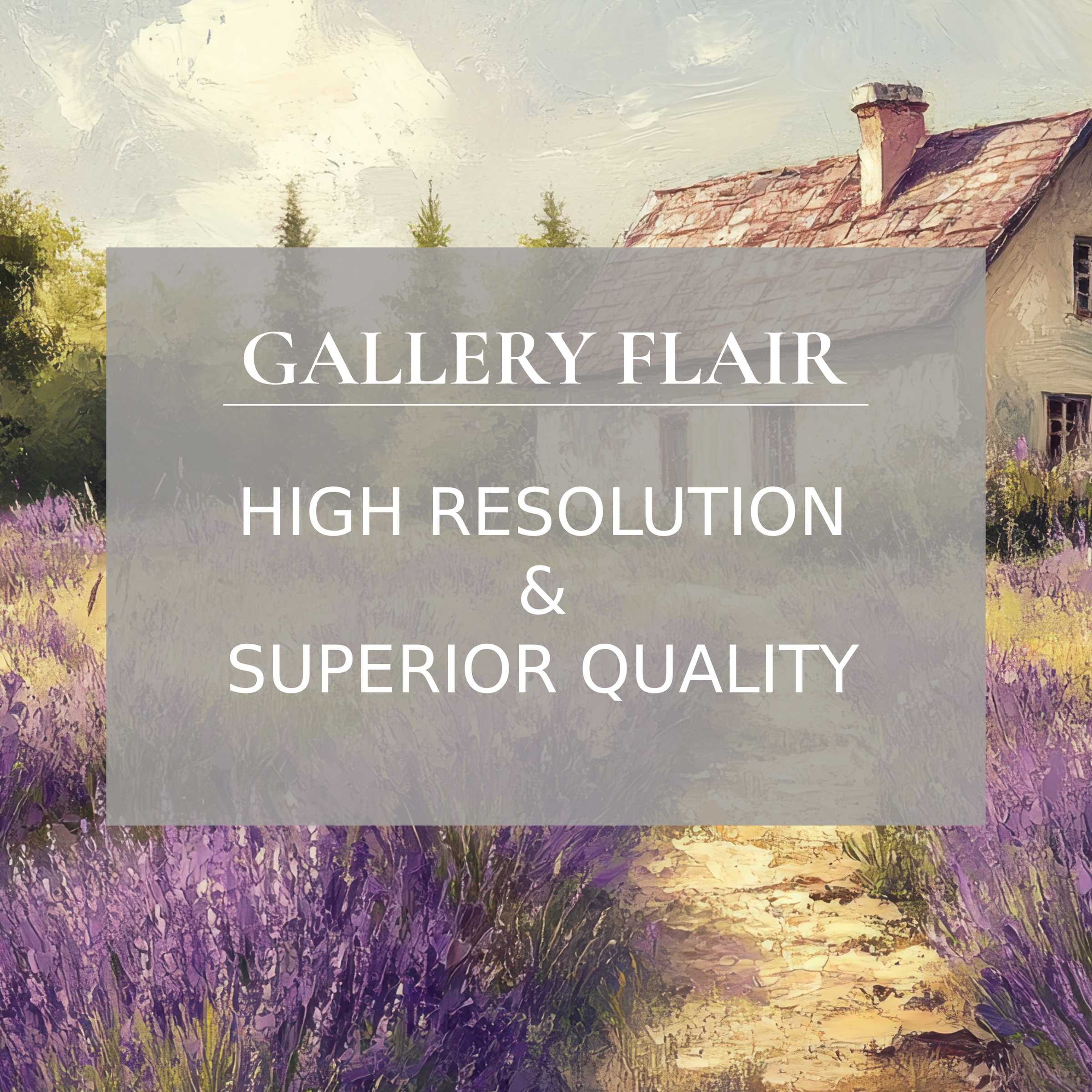 Premium farmhouse printable art showcasing a serene lavender field and rustic cottage, enhancing modern farmhouse decor with rich detail and calming ambiance