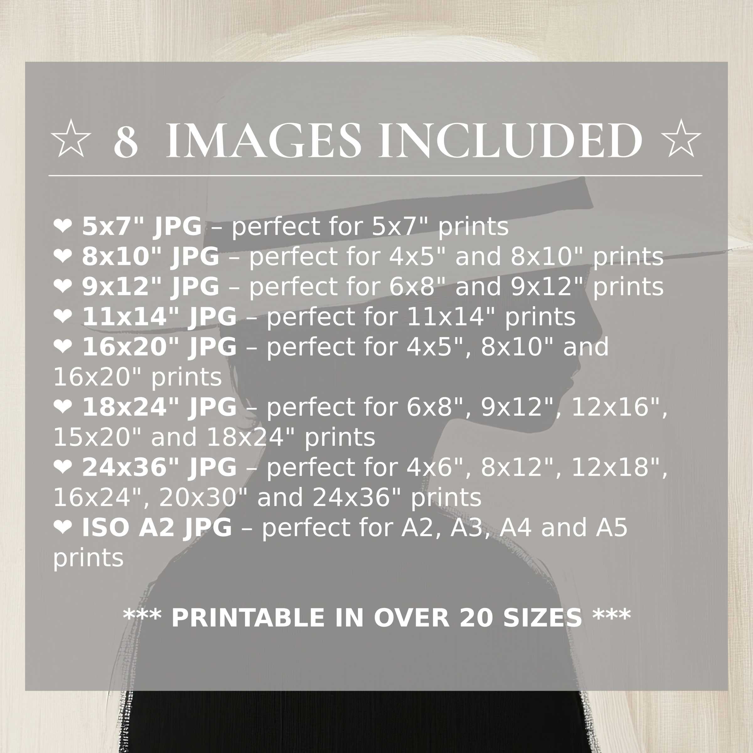 Minimalist digital print with bold black and soft beige tones, offering 8 high-quality sizes to elevate modern interiors with timeless elegance