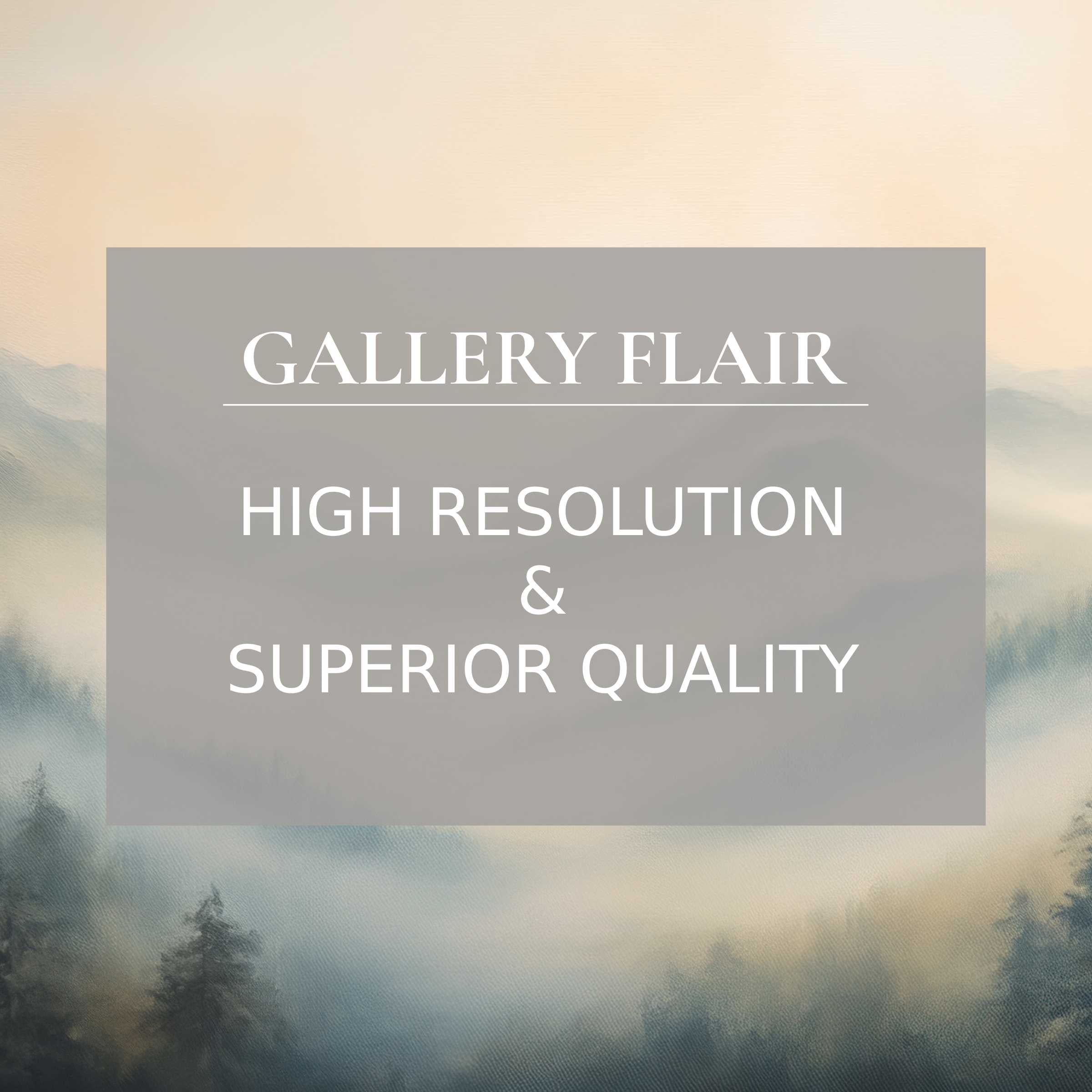 Serene landscape printable art with misty forest hues, enhancing modern interiors with refined, high-resolution detail and calming atmosphere