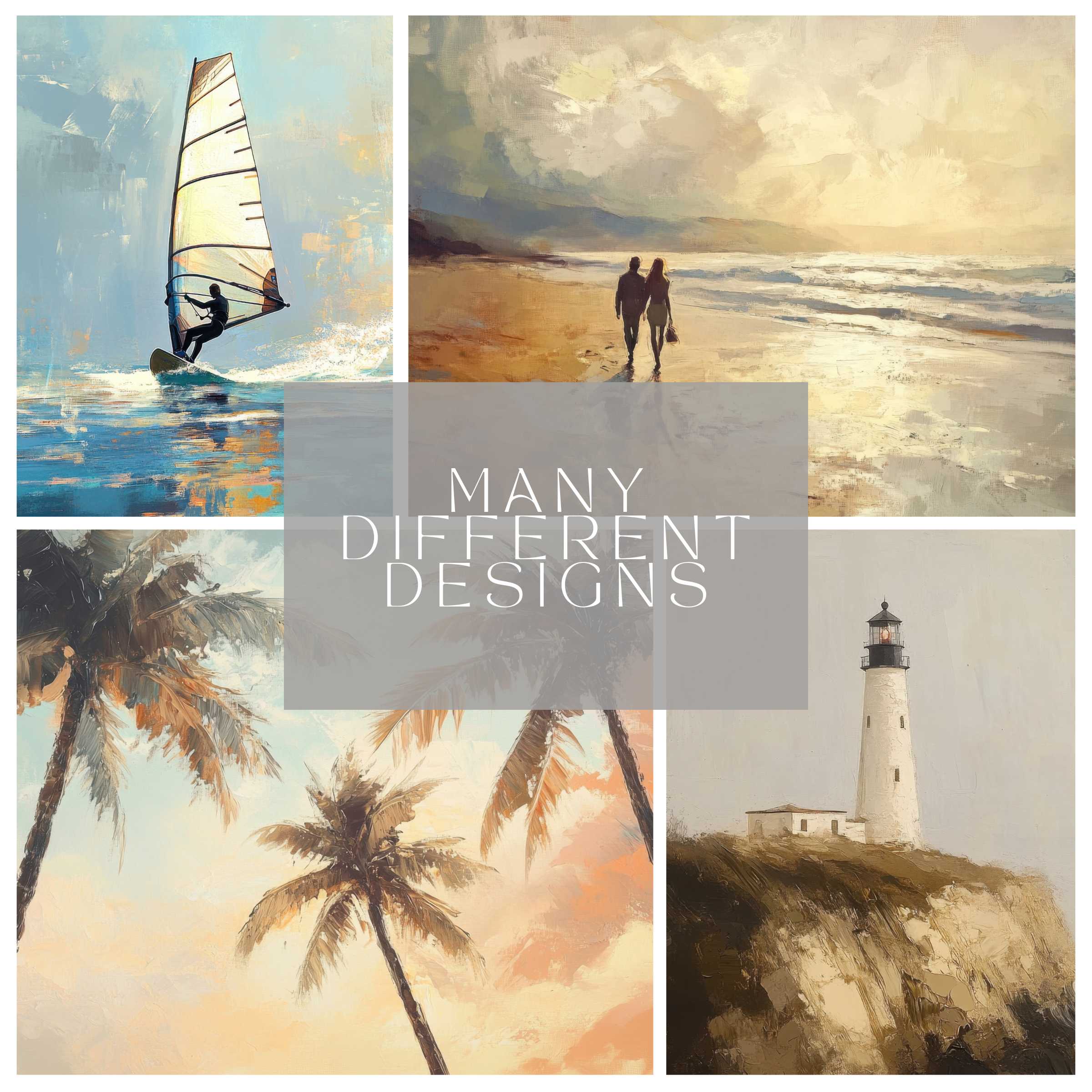 Beach 101 digital art bundle - 101 coastal prints, instant download to elevate modern living spaces