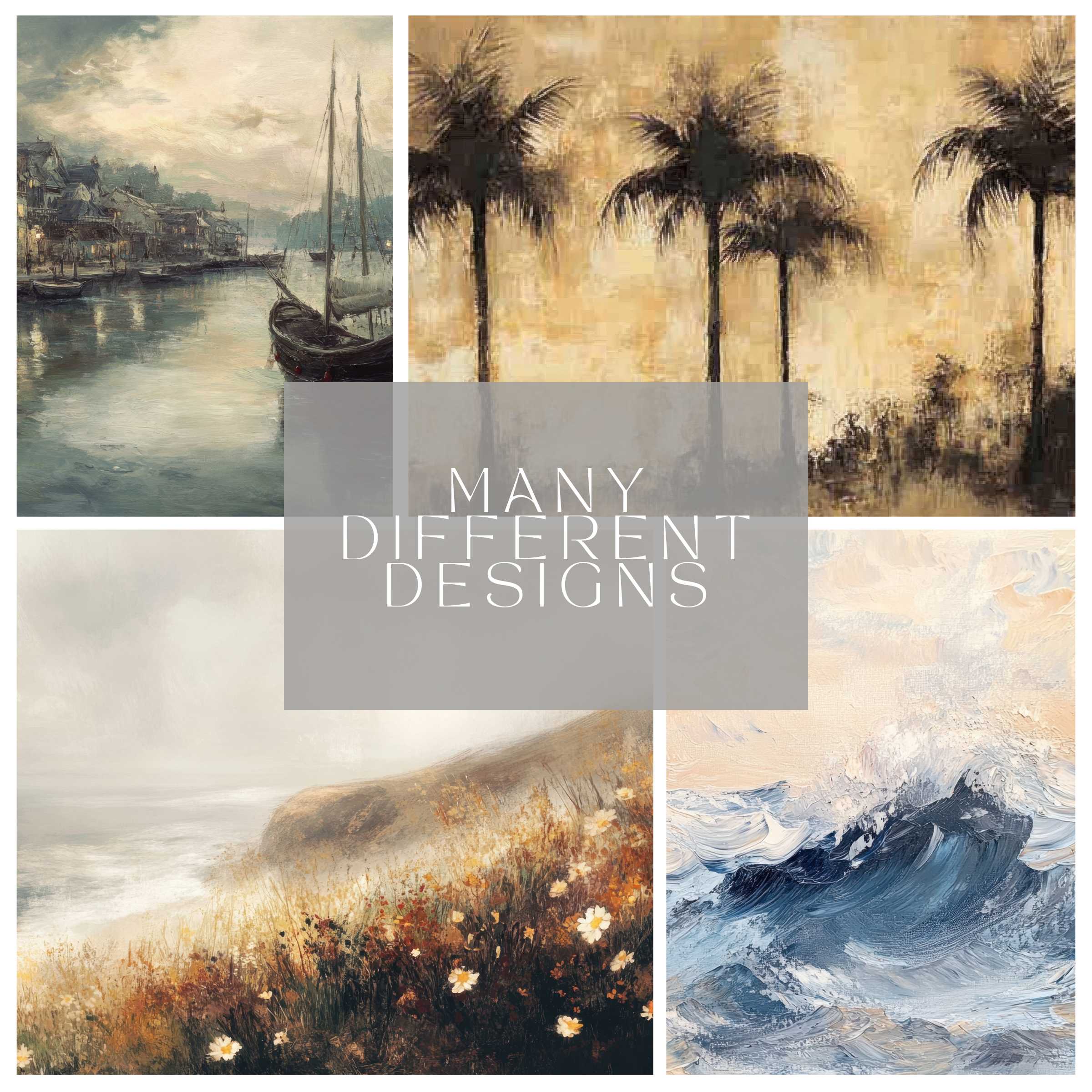 Coastal Frame TV Art bundle with digital download—elevate your decor with serene, timeless beach-inspired designs.