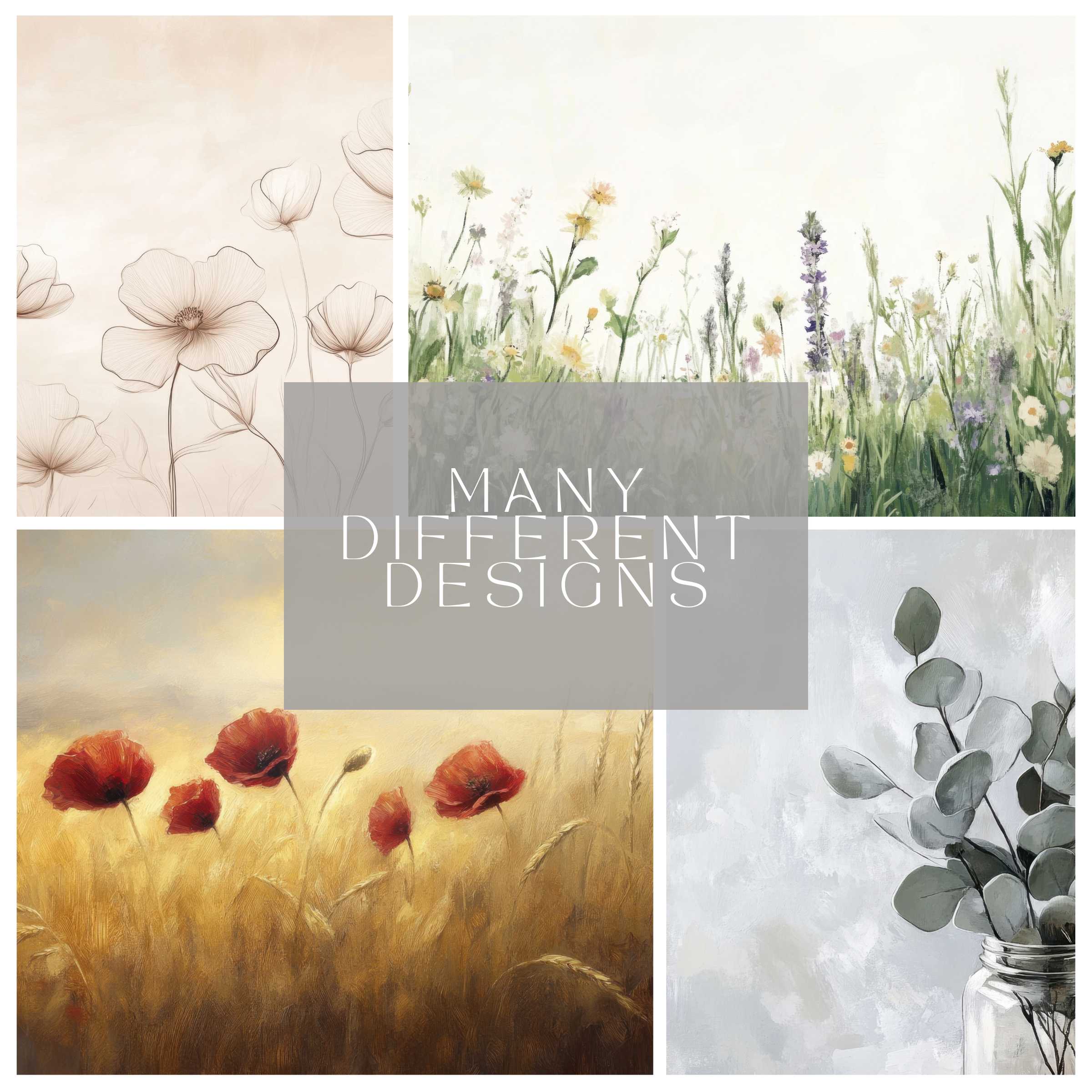 Floral 101 digital download: 101 modern botanical prints to instantly elevate your living space - easy to download & print
