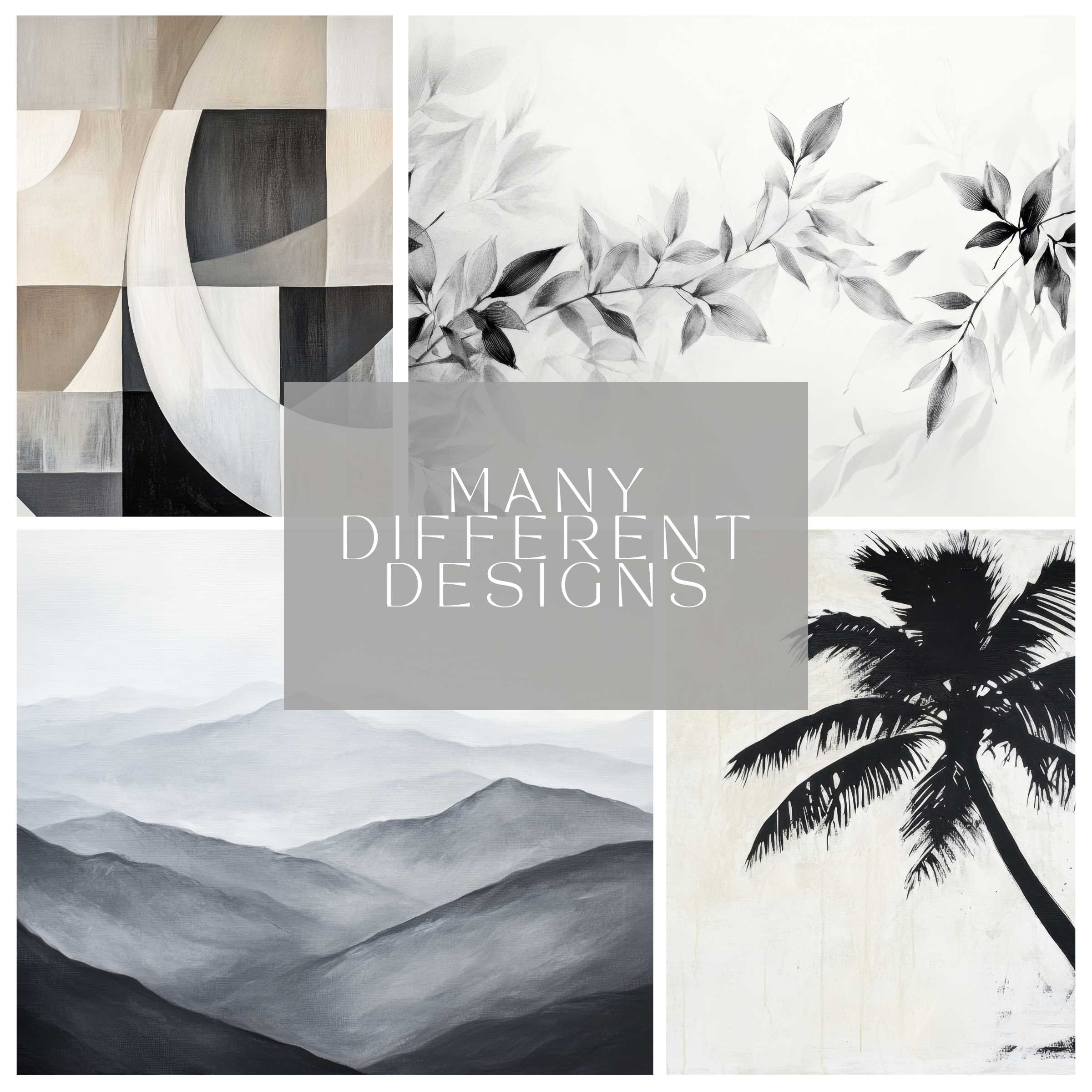 Curated neutral 101 art bundle - instant digital download of 101 minimalist prints to enrich modern living spaces