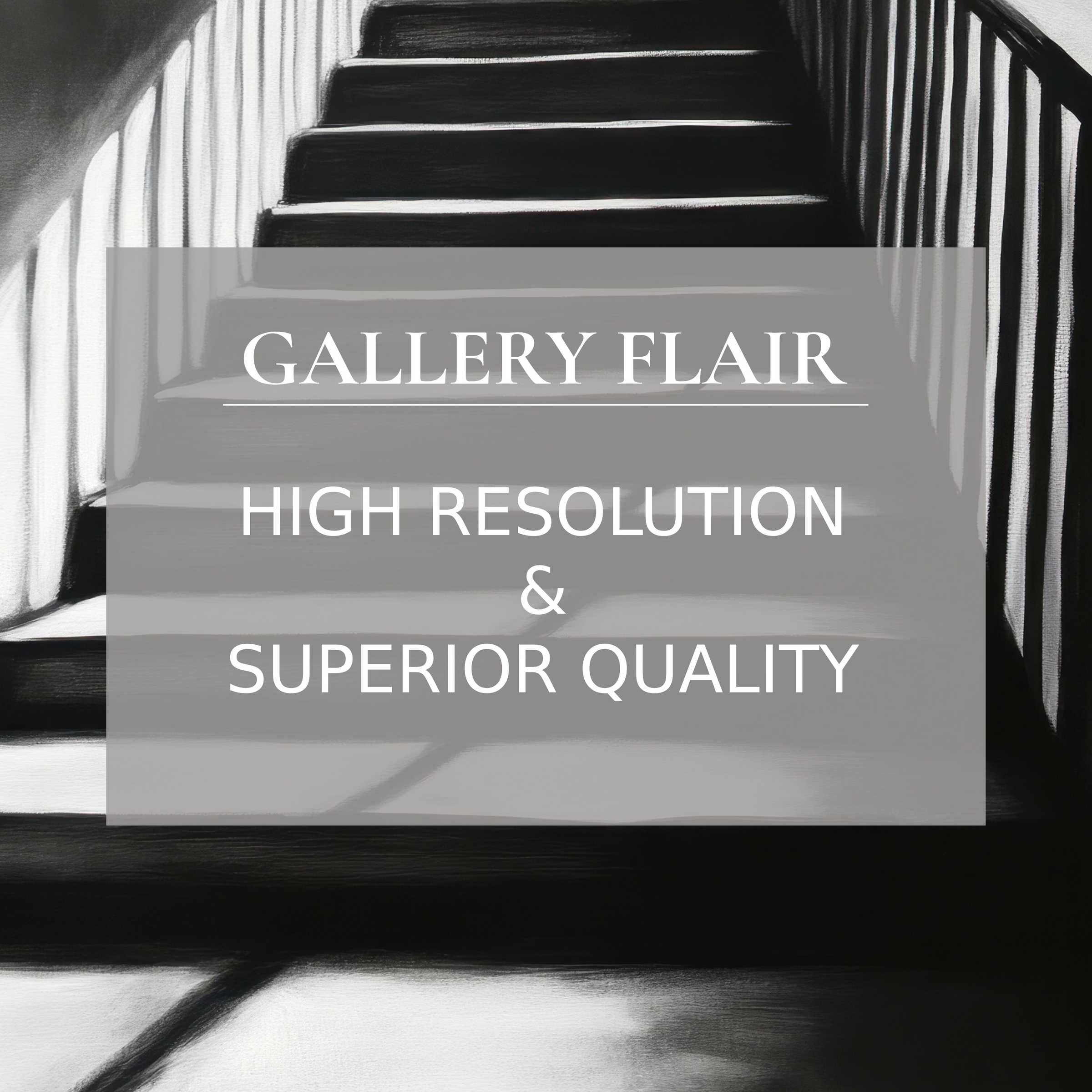 Black and white printable art capturing dramatic light and shadow on stairs, adding bold sophistication and depth to modern interiors