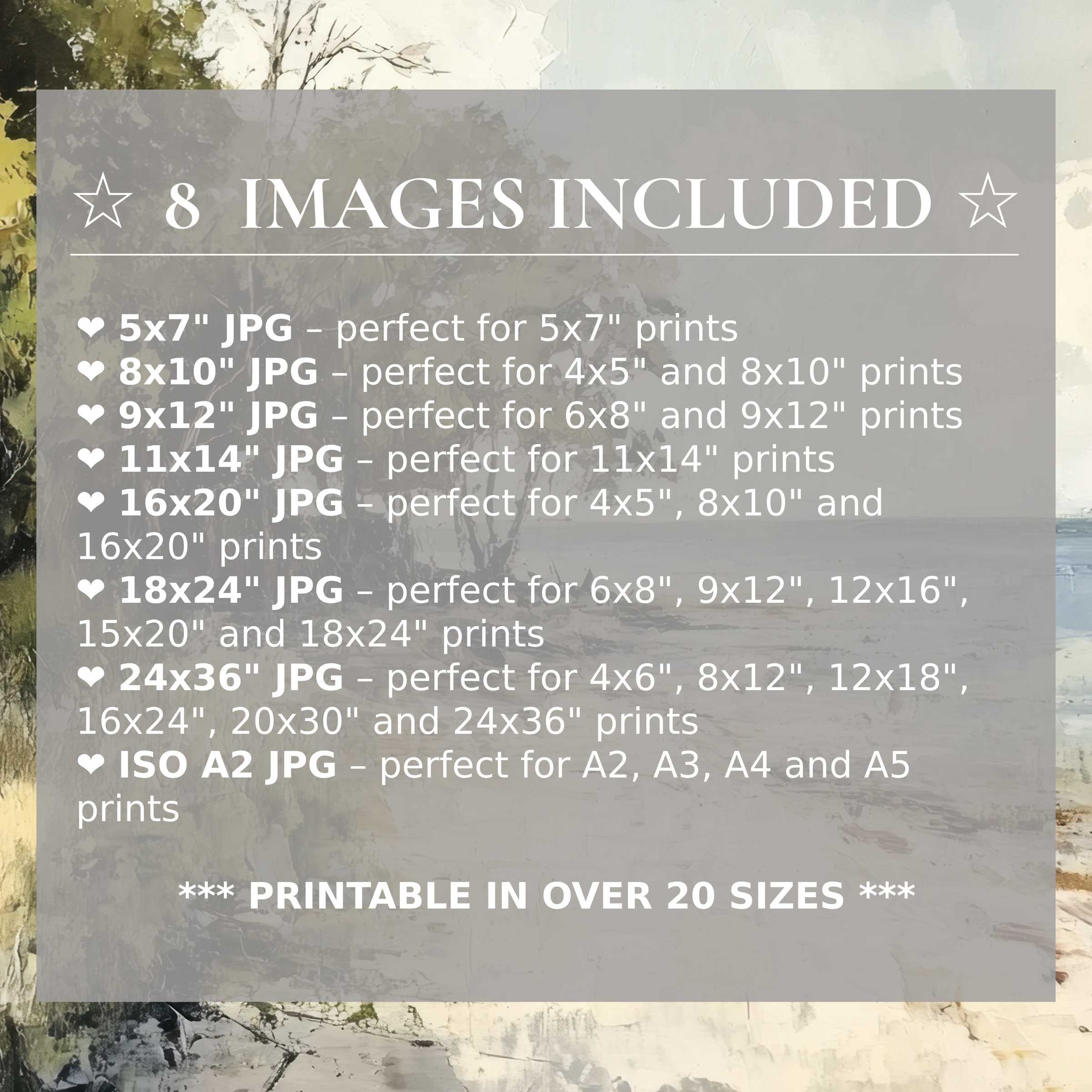 Radiant beach digital print in soothing blues and sandy neutrals, offering 8 high-quality sizes with download to elevate modern interiors