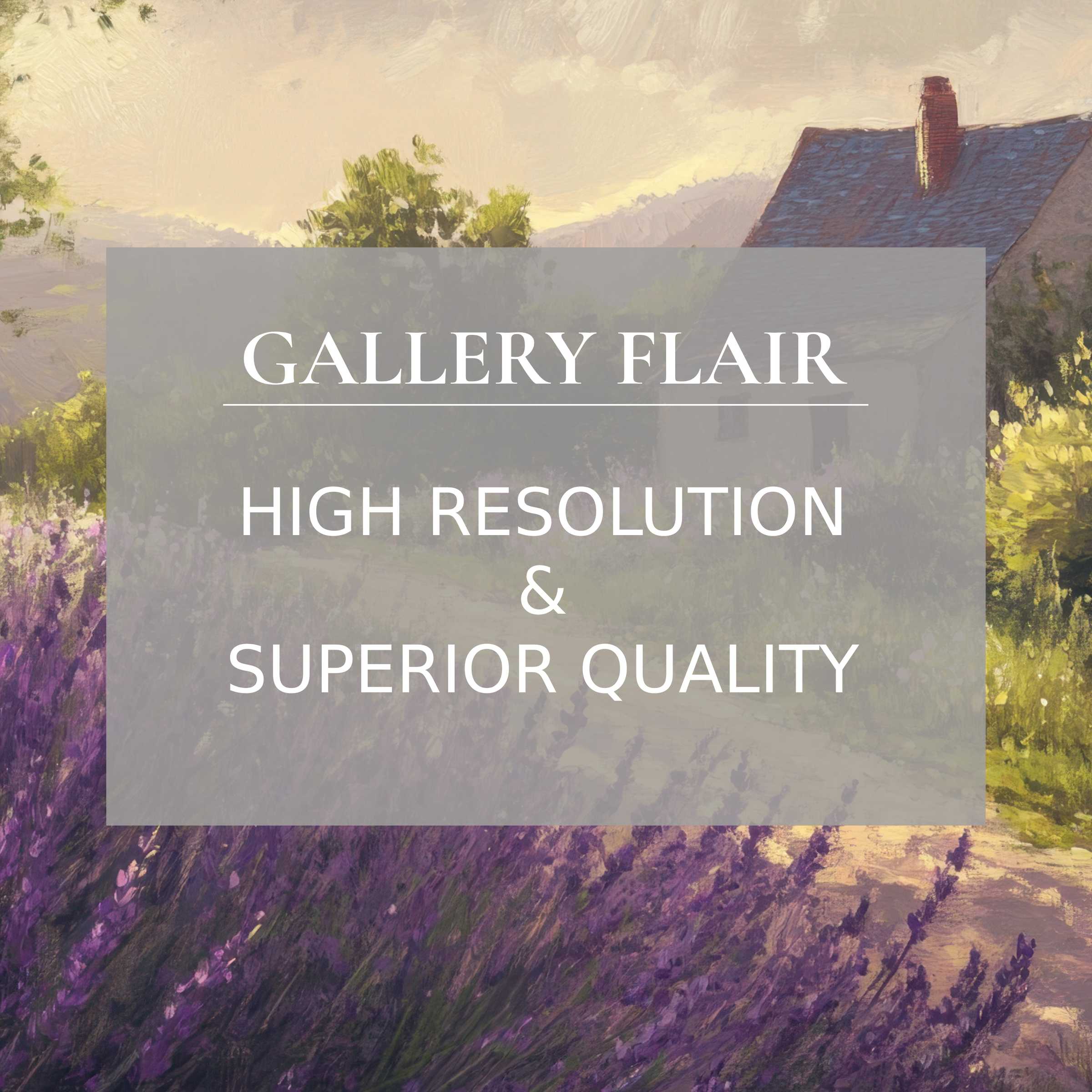 Calming farmhouse printable art featuring a sunlit lavender field and rustic cottage, rendered in exquisite high resolution detail to enrich modern farmhouse decor