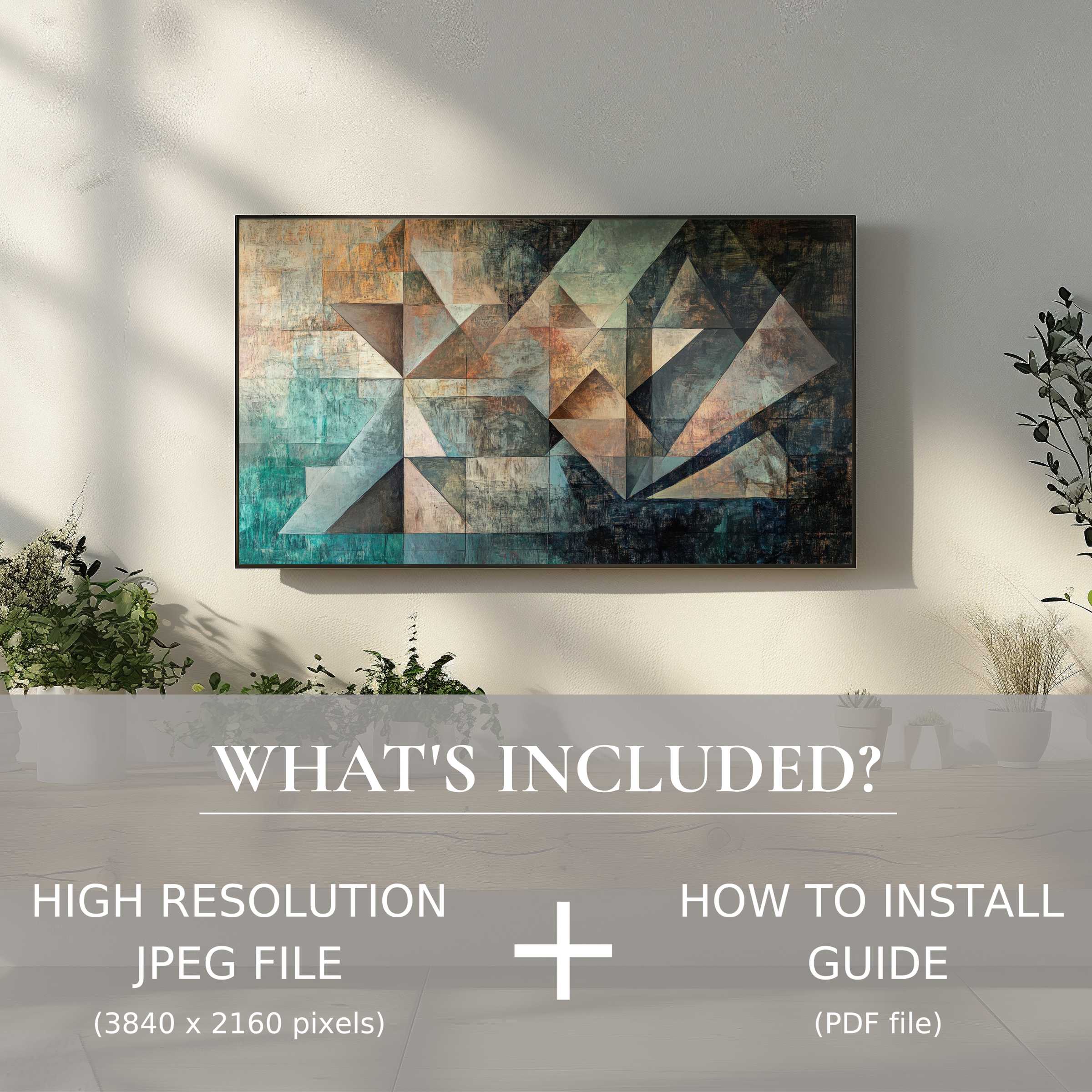 Elegant abstract digital TV art download enhances modern living spaces with easy digital use and high-resolution refinement