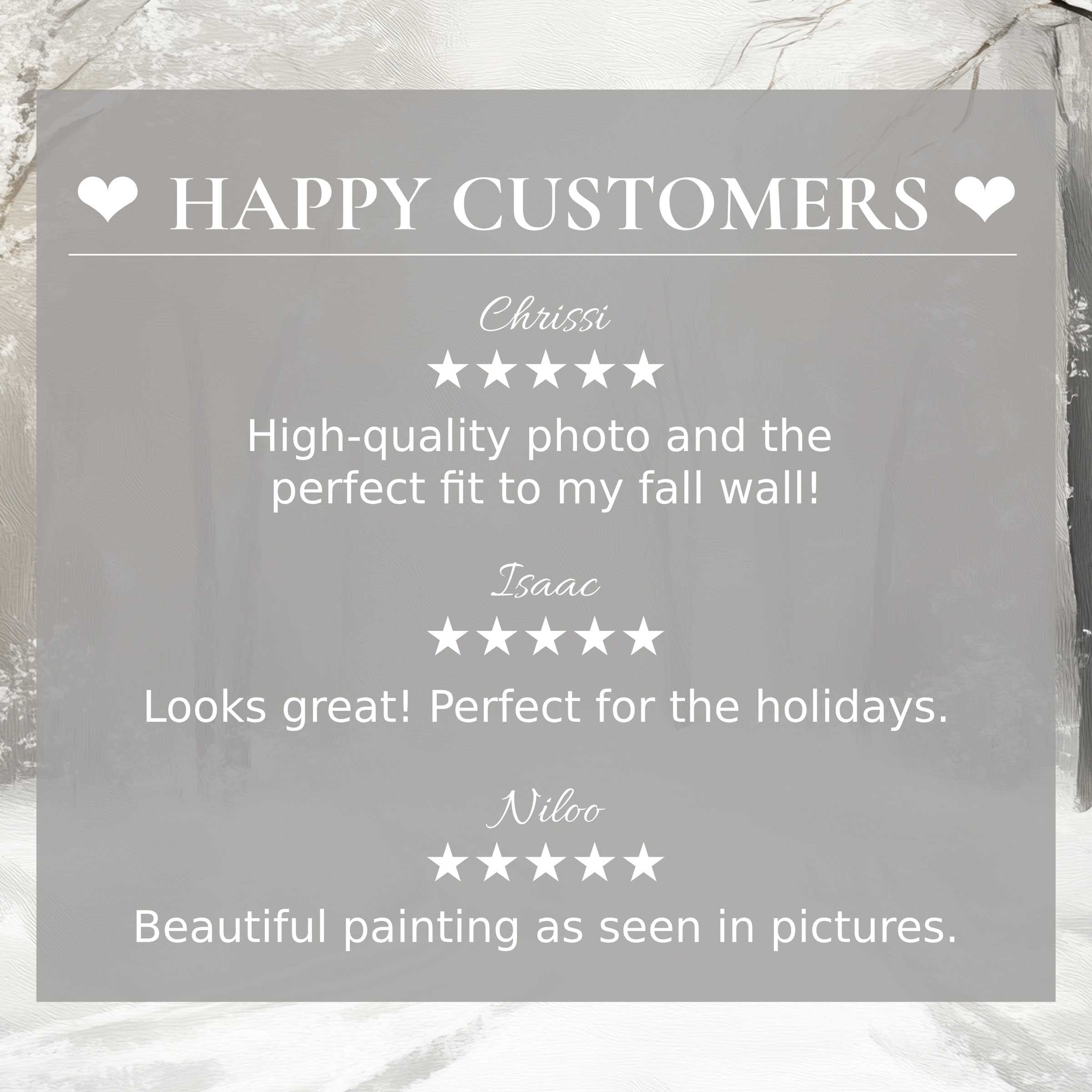 Elegant trees art for Frame TV with abstract muted sunset hues, highlighting happy customer trust and refined reviews