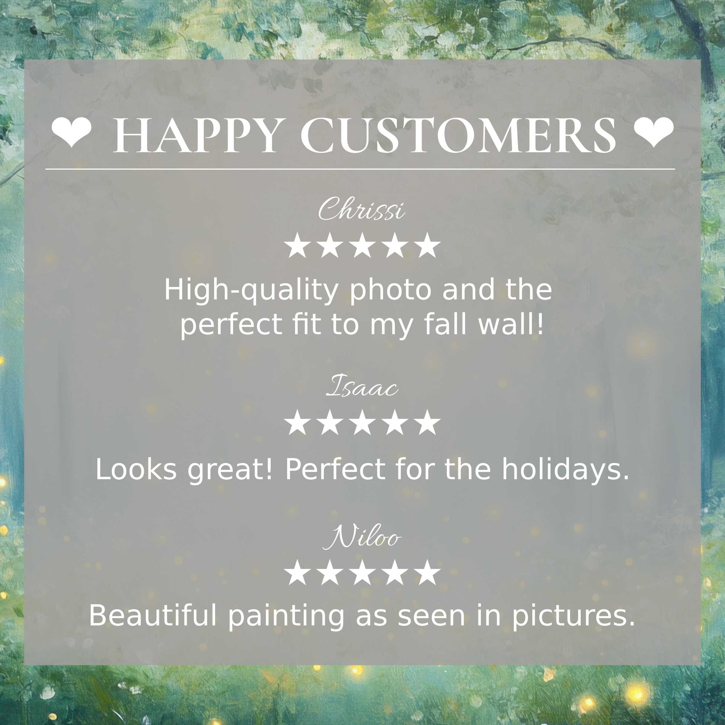 Elegant nursery art for Frame TV with soft green background, showcasing happy customer reviews to build trust