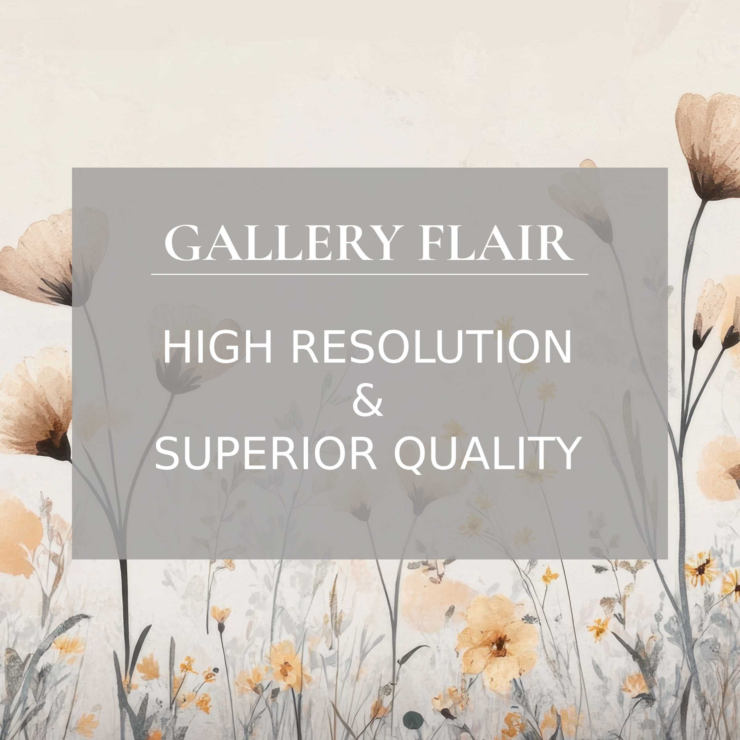 Boho printable art with delicate wildflowers in soft earth tones, enhancing serene, refined modern interiors