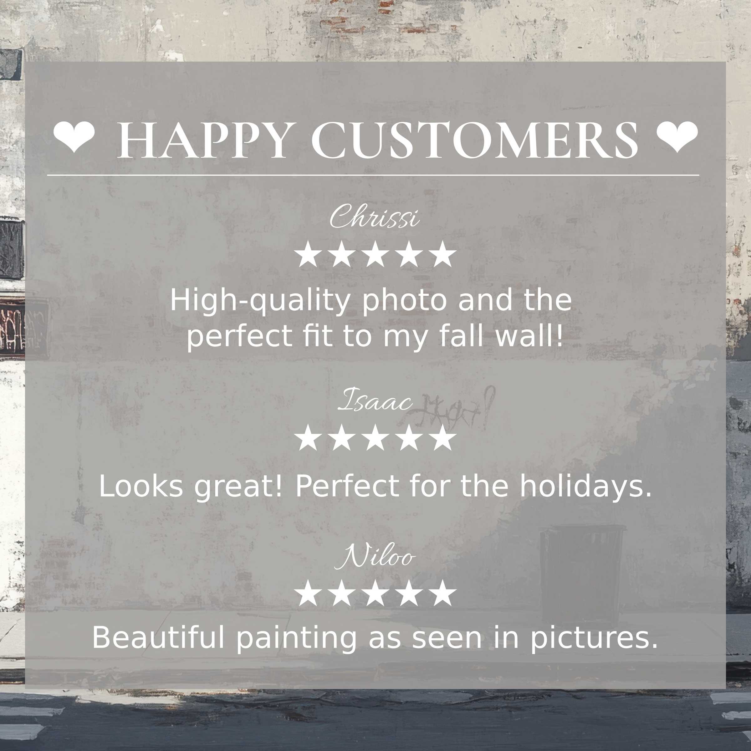 Urban art for Frame TV with abstract textured wall hues and happy customer reviews building trust and elegance