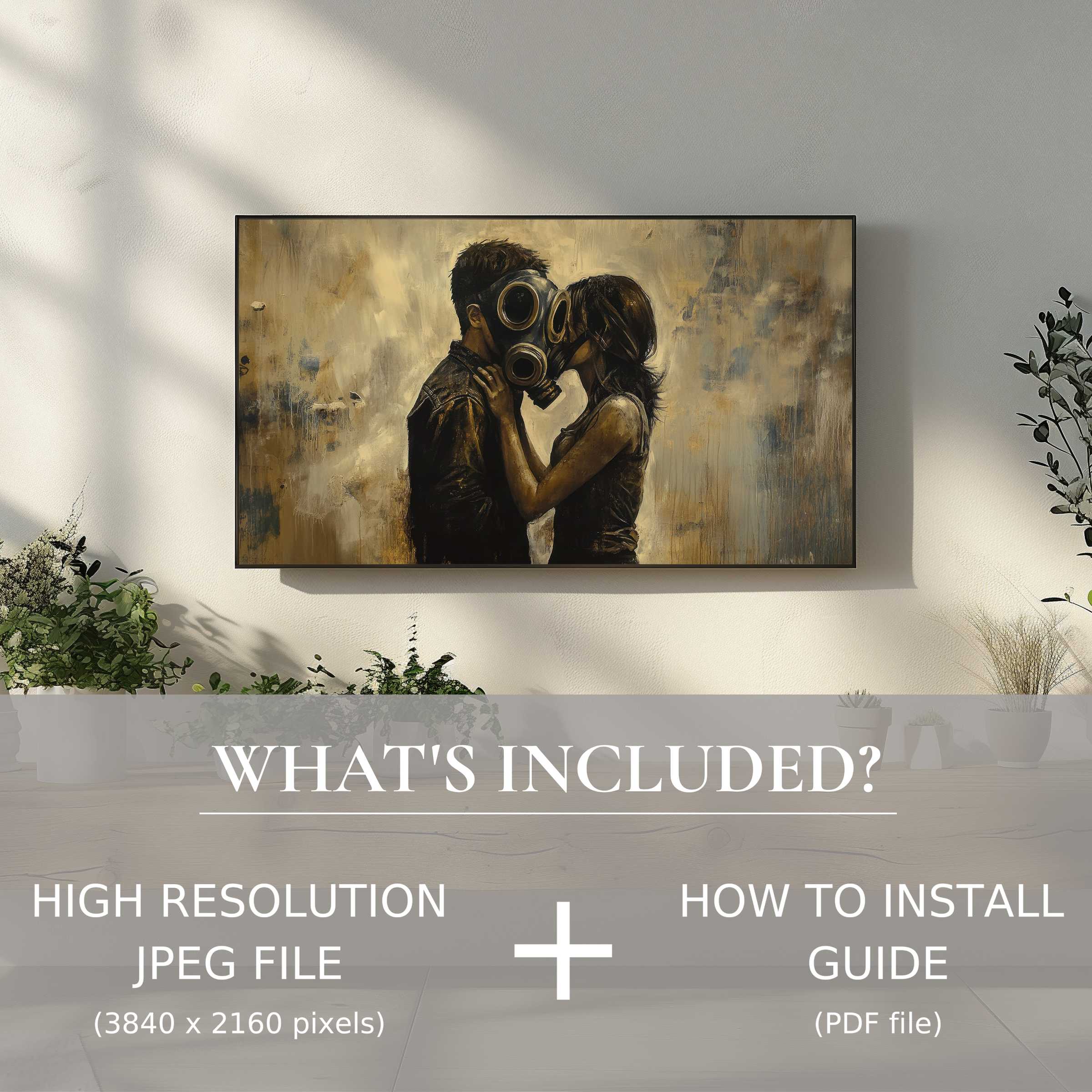 Chic street art digital TV art download with easy use, enhancing modern living spaces with bold, emotive digital decor