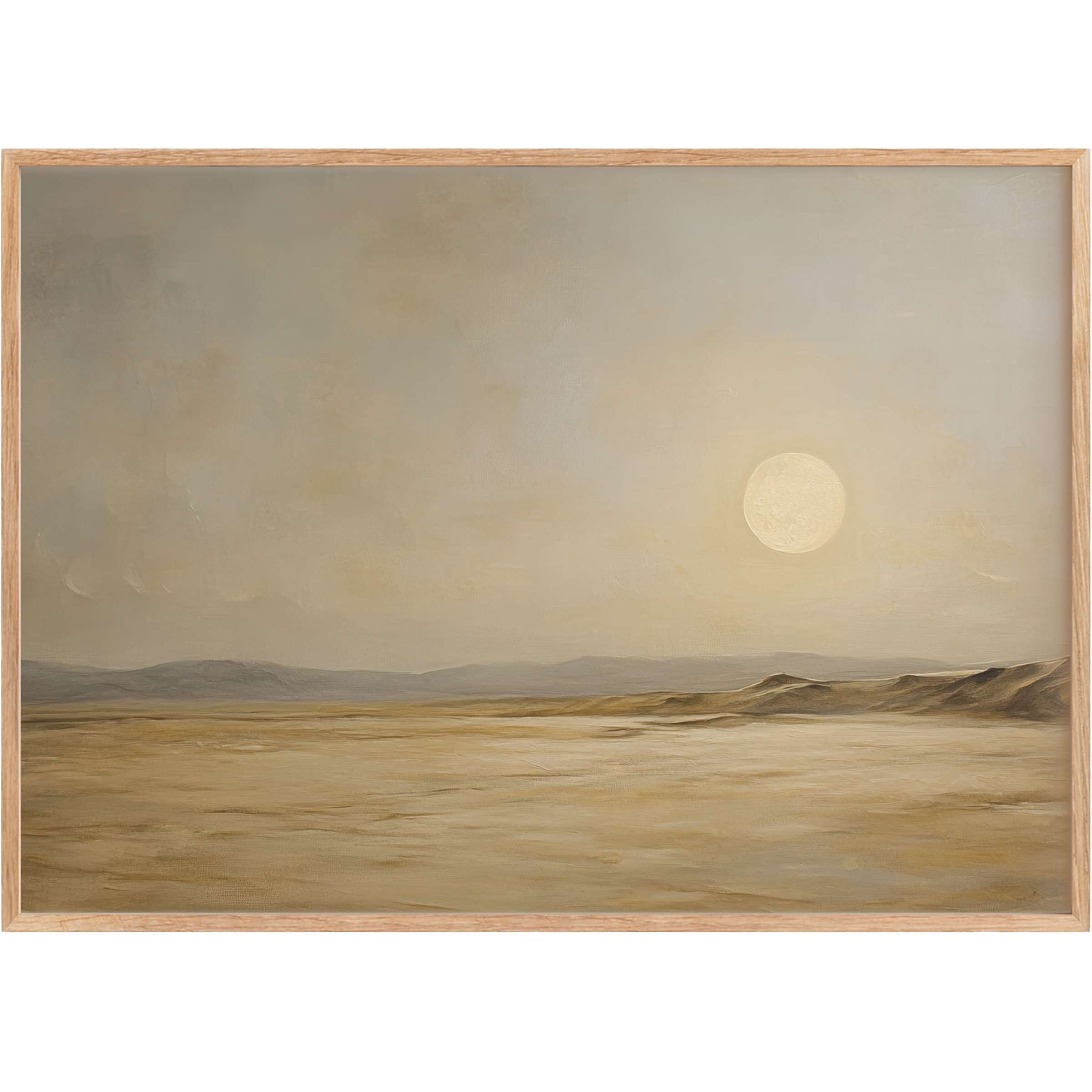 Serene vintage printable wall art featuring soft beige and muted taupe tones, evoking calm desert tranquility and timeless elegance