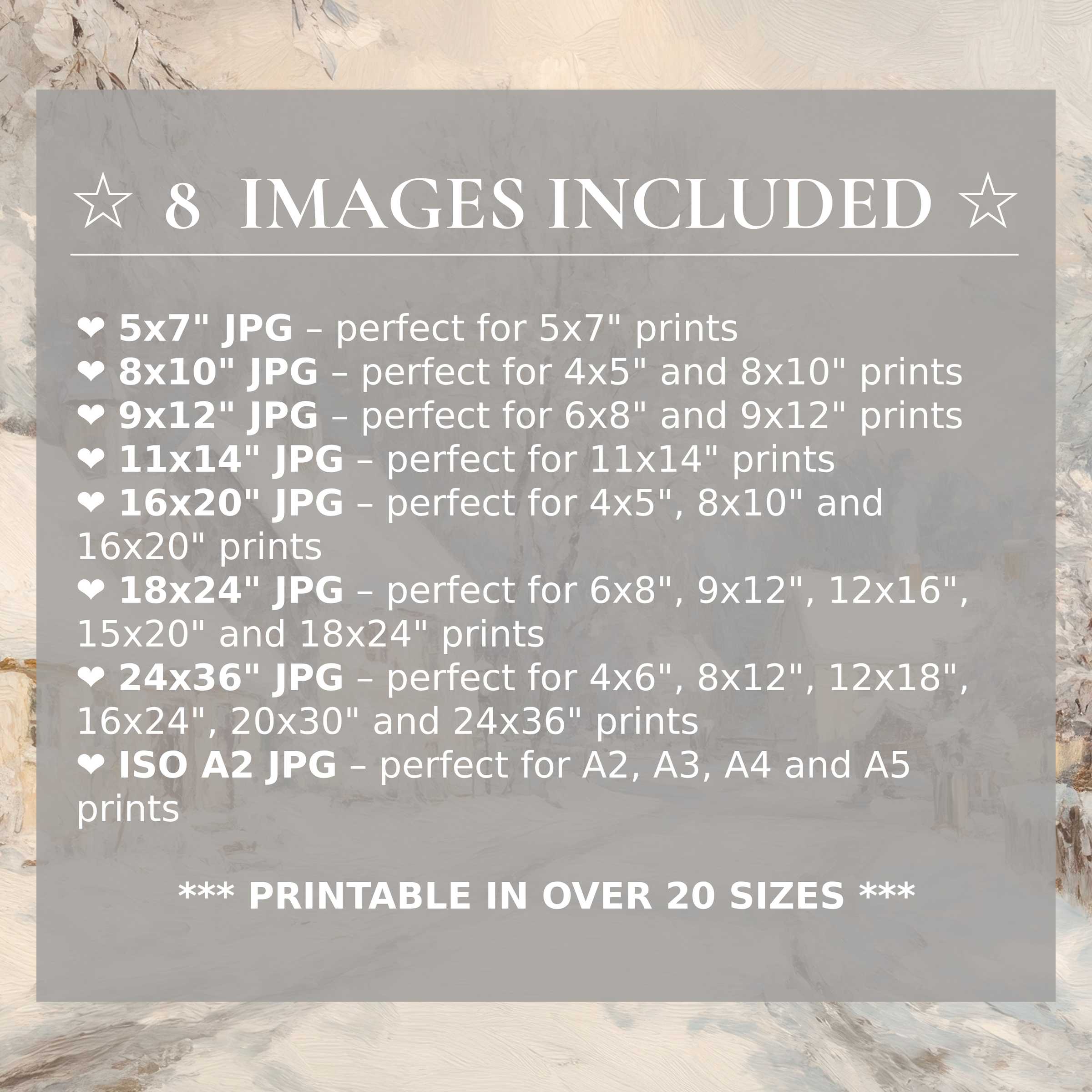 Radiant winter digital print in soothing neutrals and icy blues, enriching modern spaces with timeless elegance-8 quality sizes included