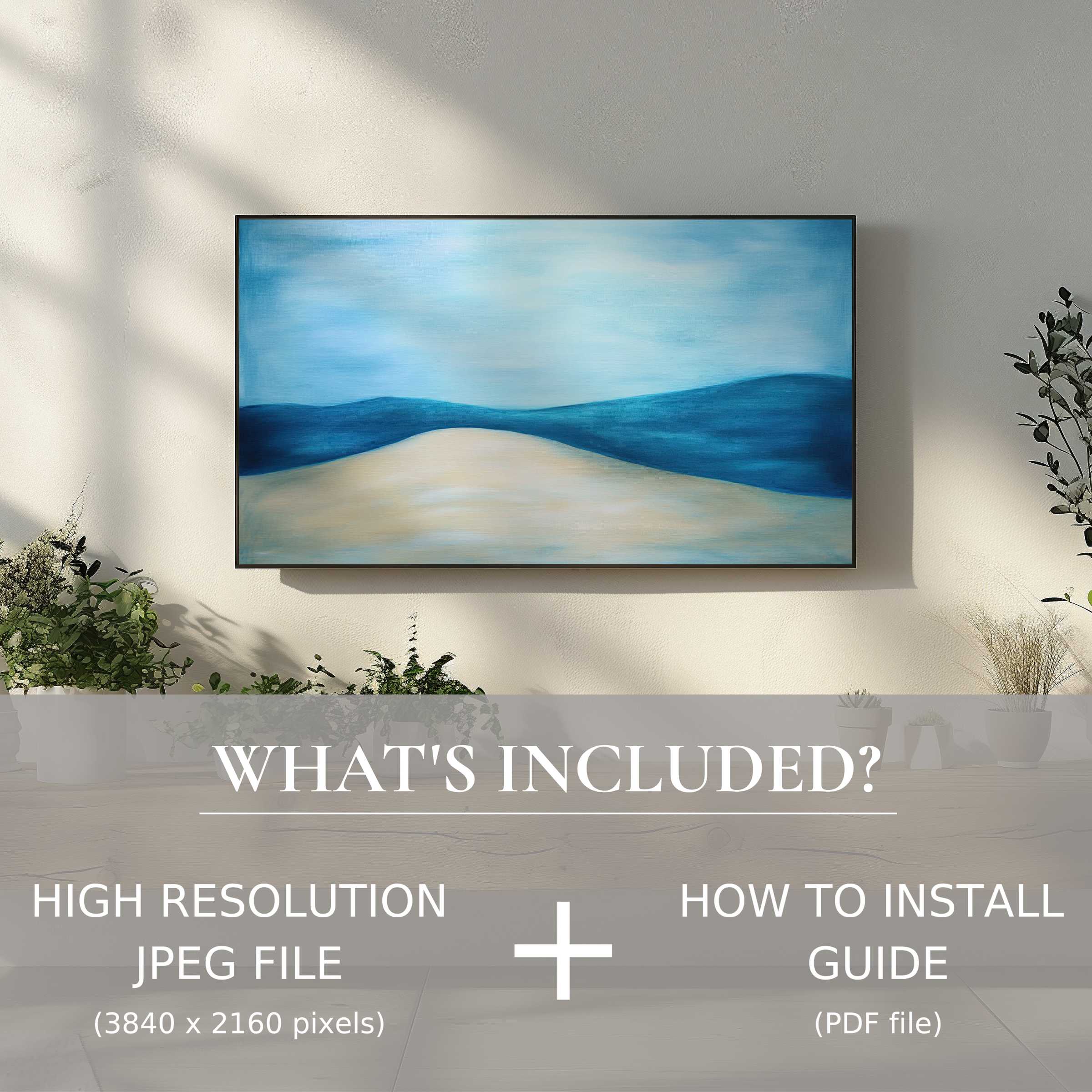 Minimalist digital TV art download enhances your living space with easy digital use in a sleek, modern setting