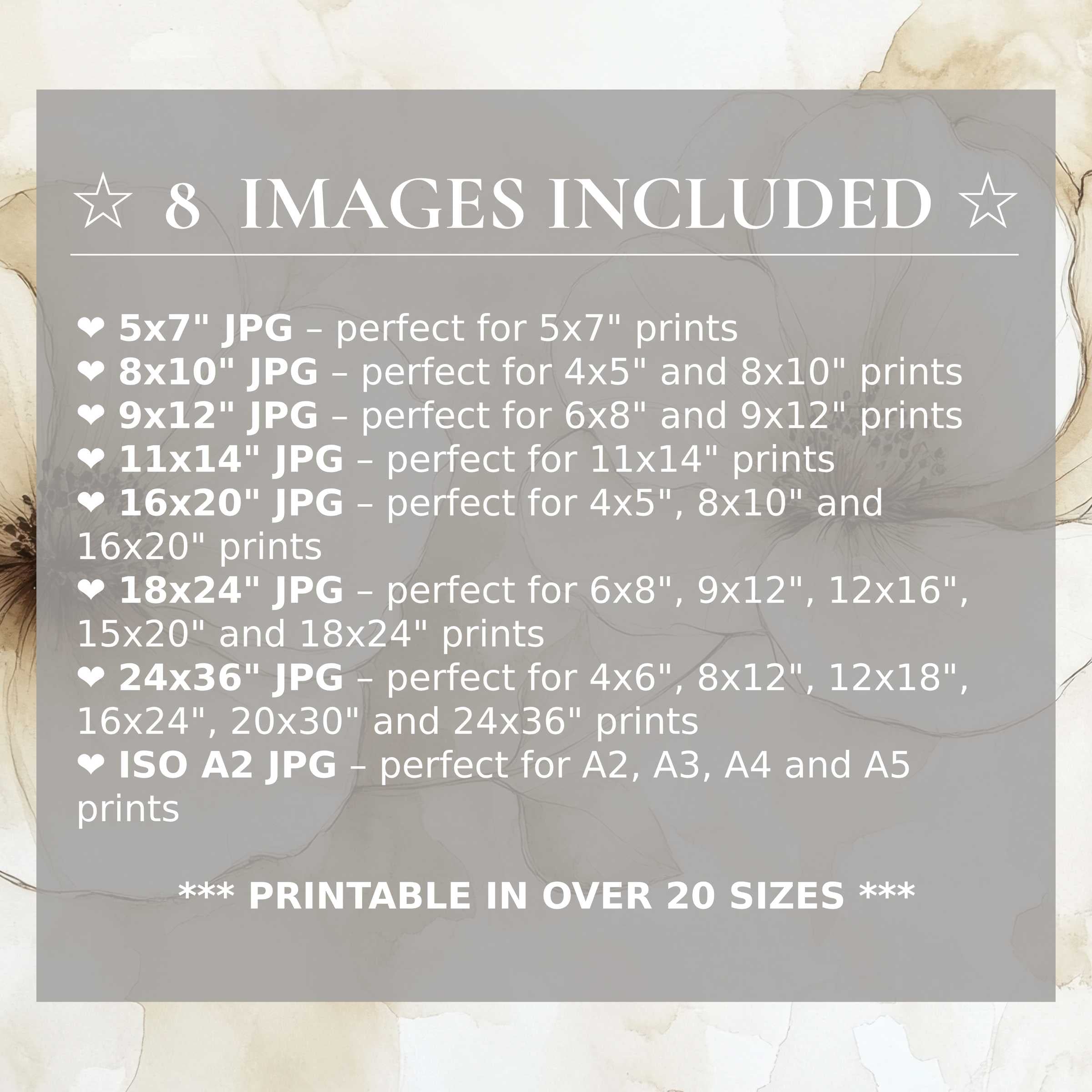 Neutral digital print radiates calming beige and soft taupe tones, elevating modern interiors with style and versatility Includes 8 high-quality sizes for seamless décor integration