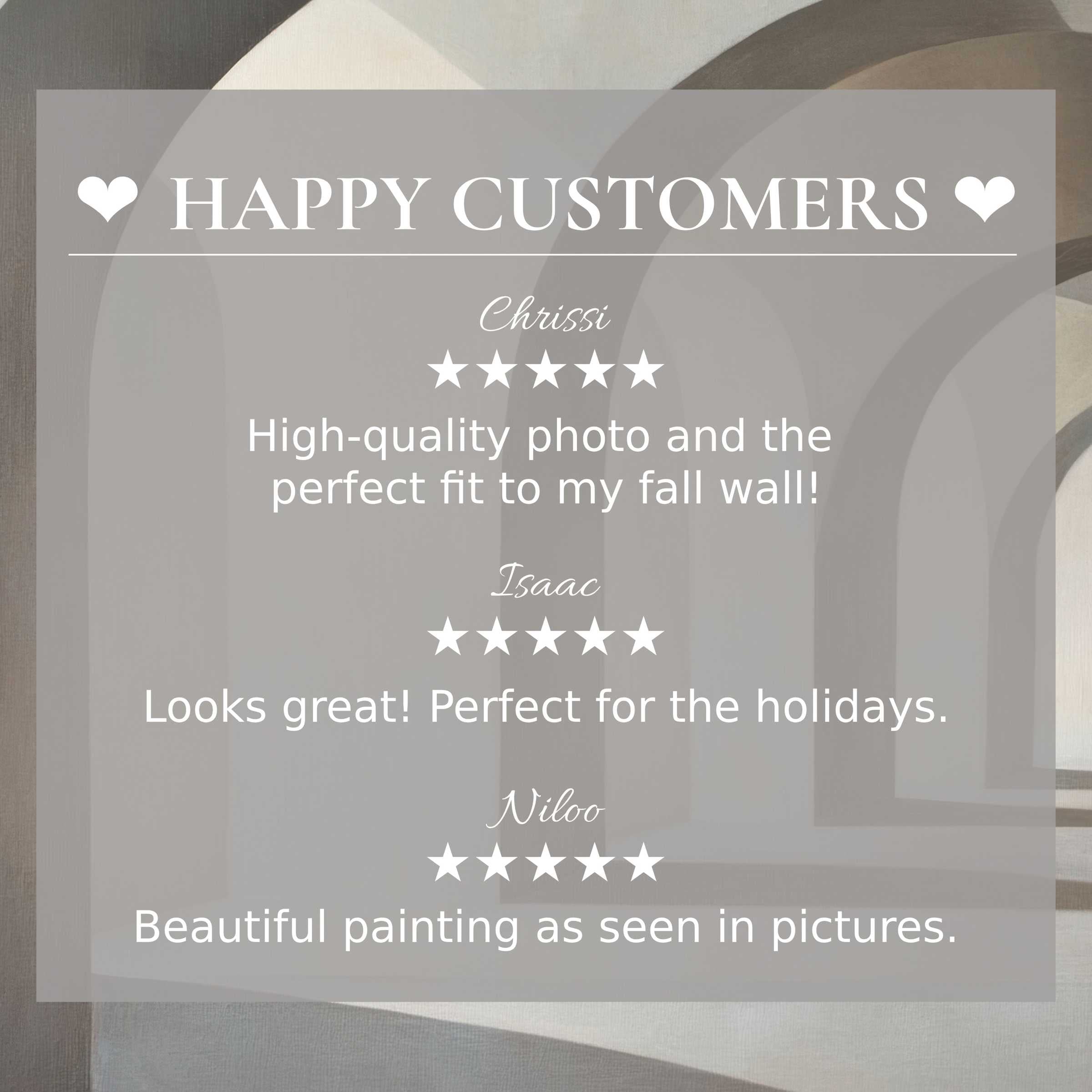 Neutral art for Frame TV with soft beige arches; layout inspires trust through happy customer reviews and elegant style