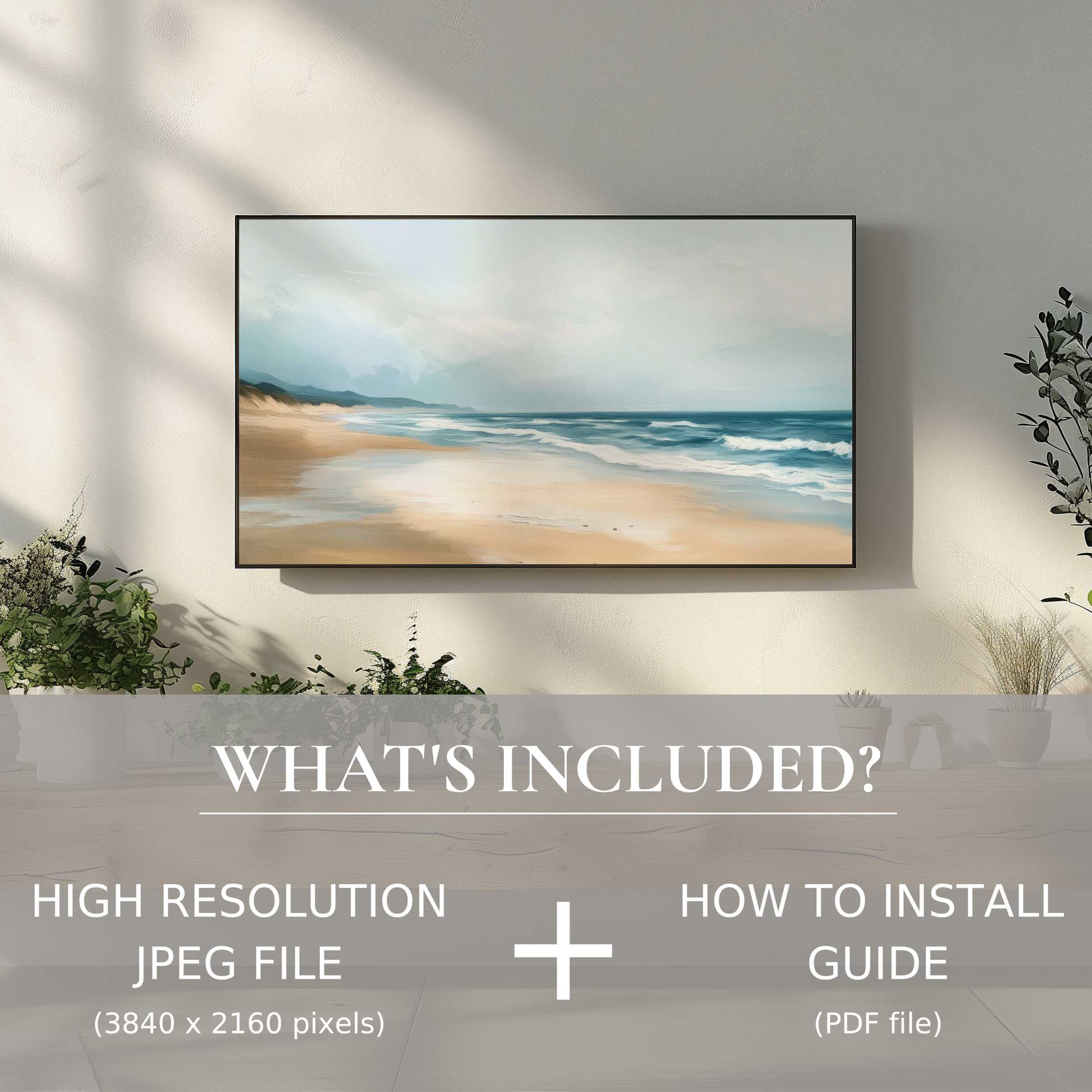 Elegant landscape digital TV art download enhances modern living spaces with easy digital use and high-resolution quality