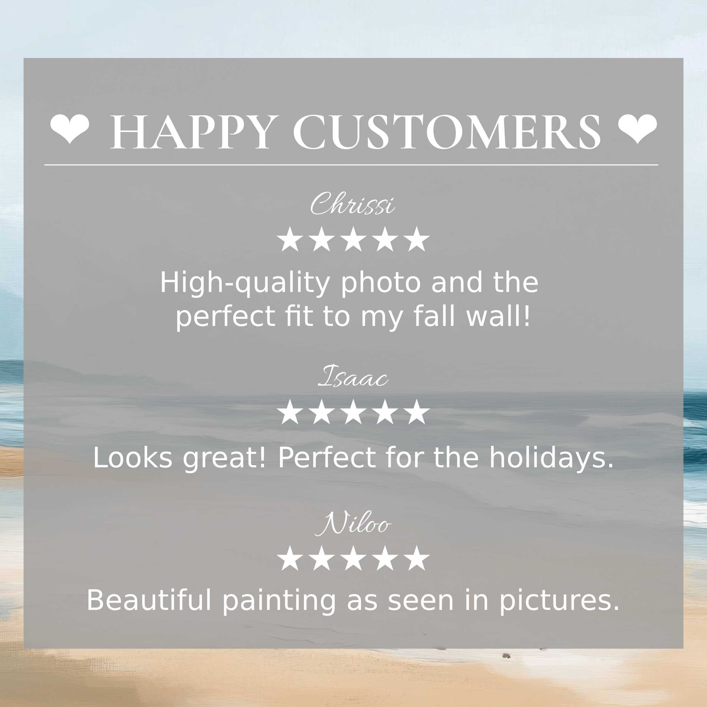 Refined landscape art for Frame TV with abstract ocean hues; happy customer reviews build trust and elegant appeal