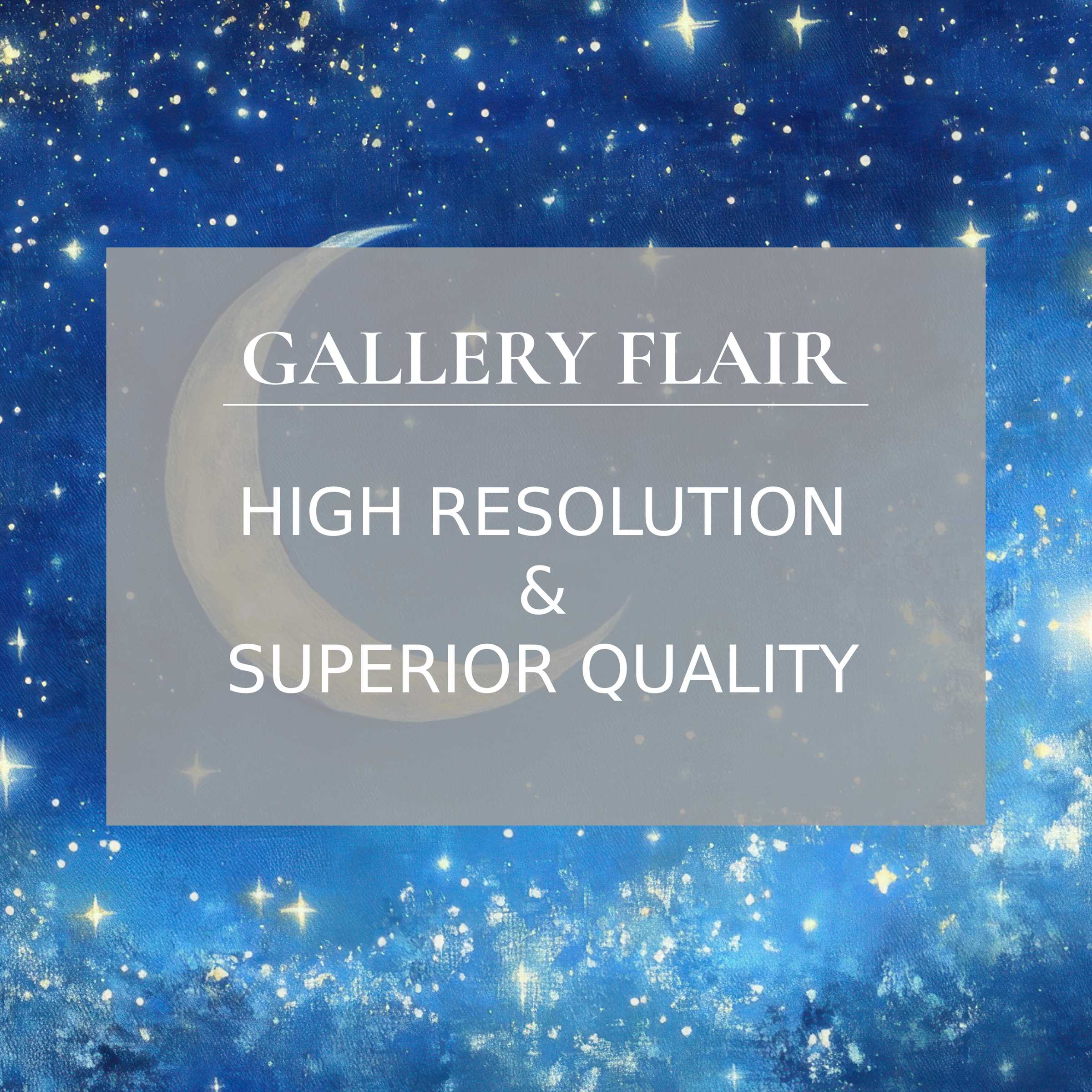 Calming nursery printable art featuring a luminous crescent moon and radiant stars in rich blues, elevating modern nursery decor with exquisite detail and premium quality