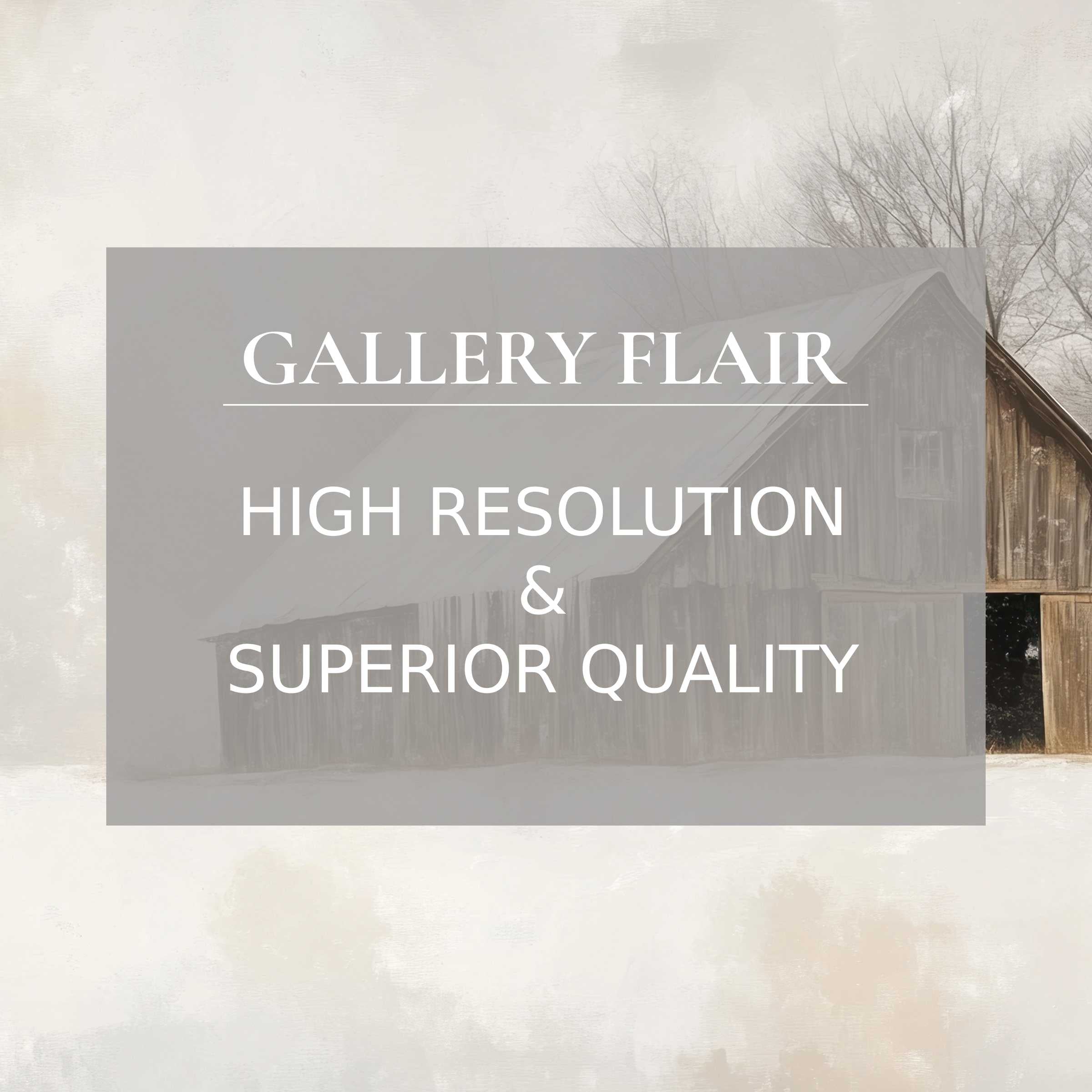Winter printable art capturing a serene rustic barn scene, radiating calm elegance with refined, high-resolution detail