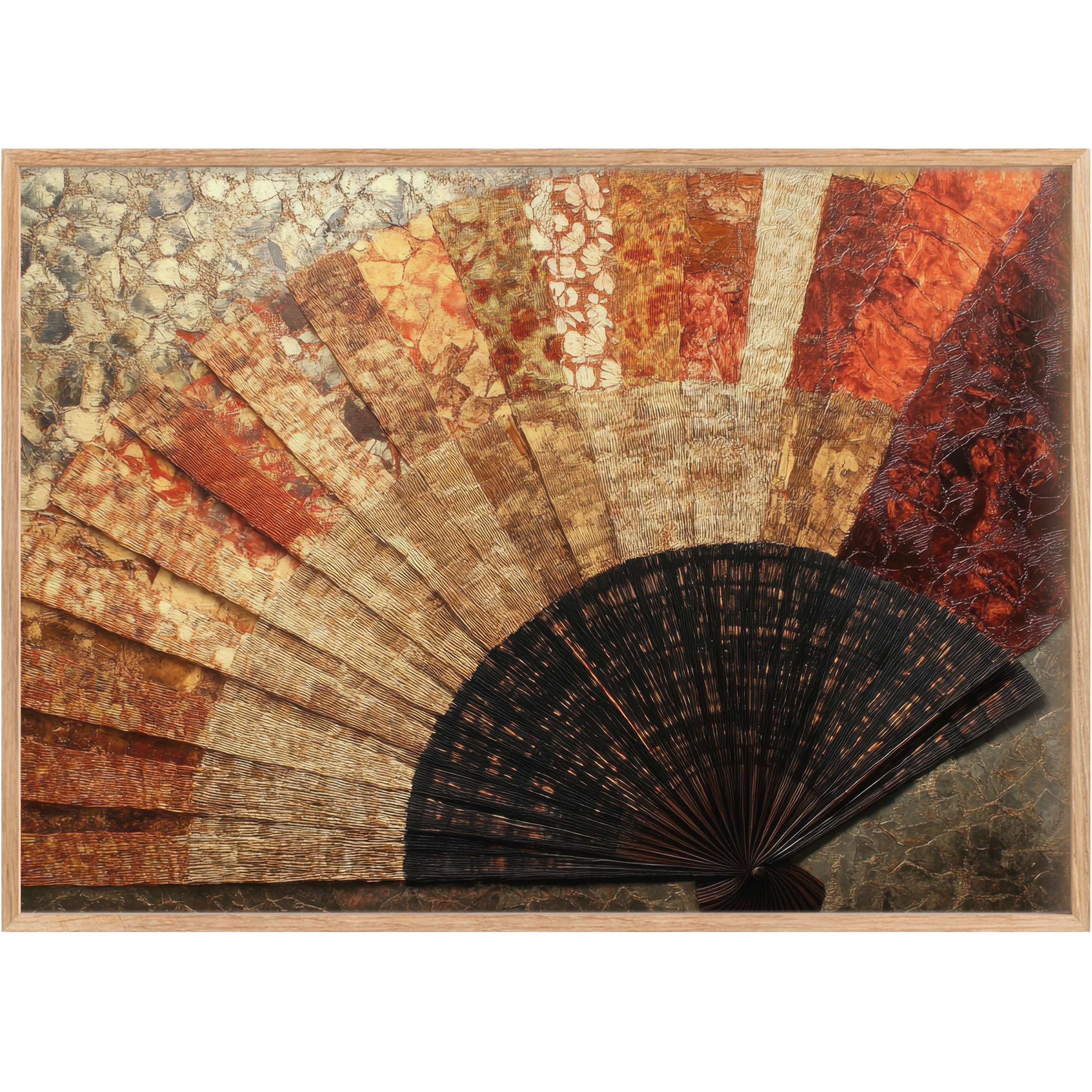 Boho printable wall art radiates warmth through rich amber, rust, and charcoal tones, adding textured elegance to any space