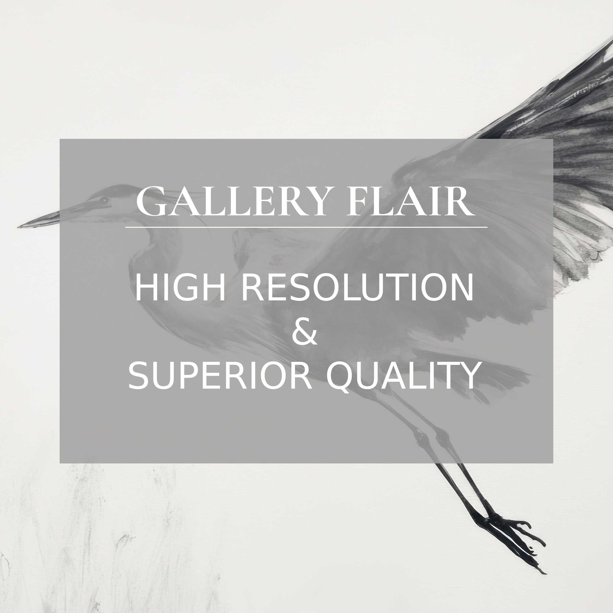 Elegant black and white printable art of a soaring heron, capturing serene movement with refined, high-resolution detail