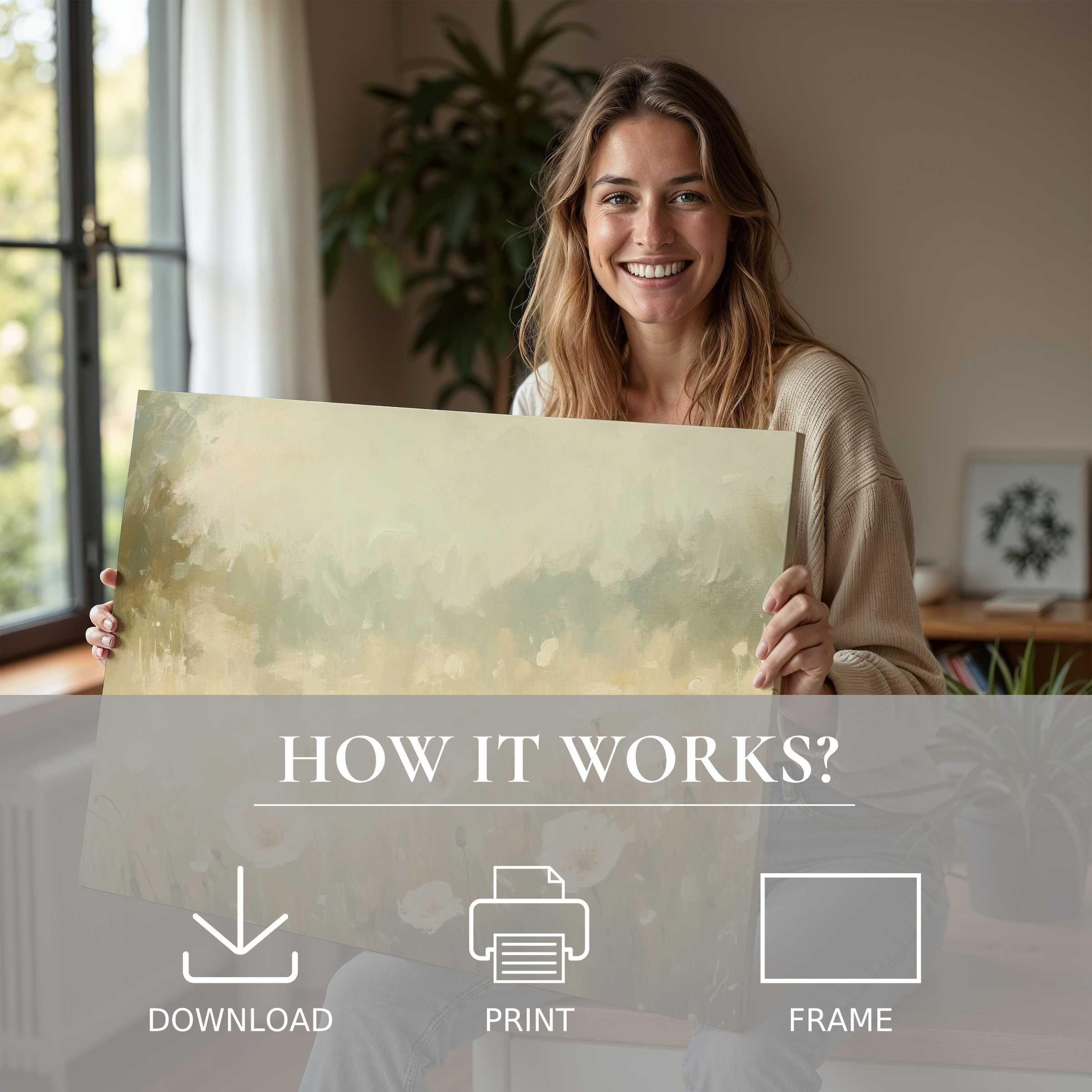 A radiant moment of connection with spring digital art print, enriching modern living spaces with effortless elegance and joy