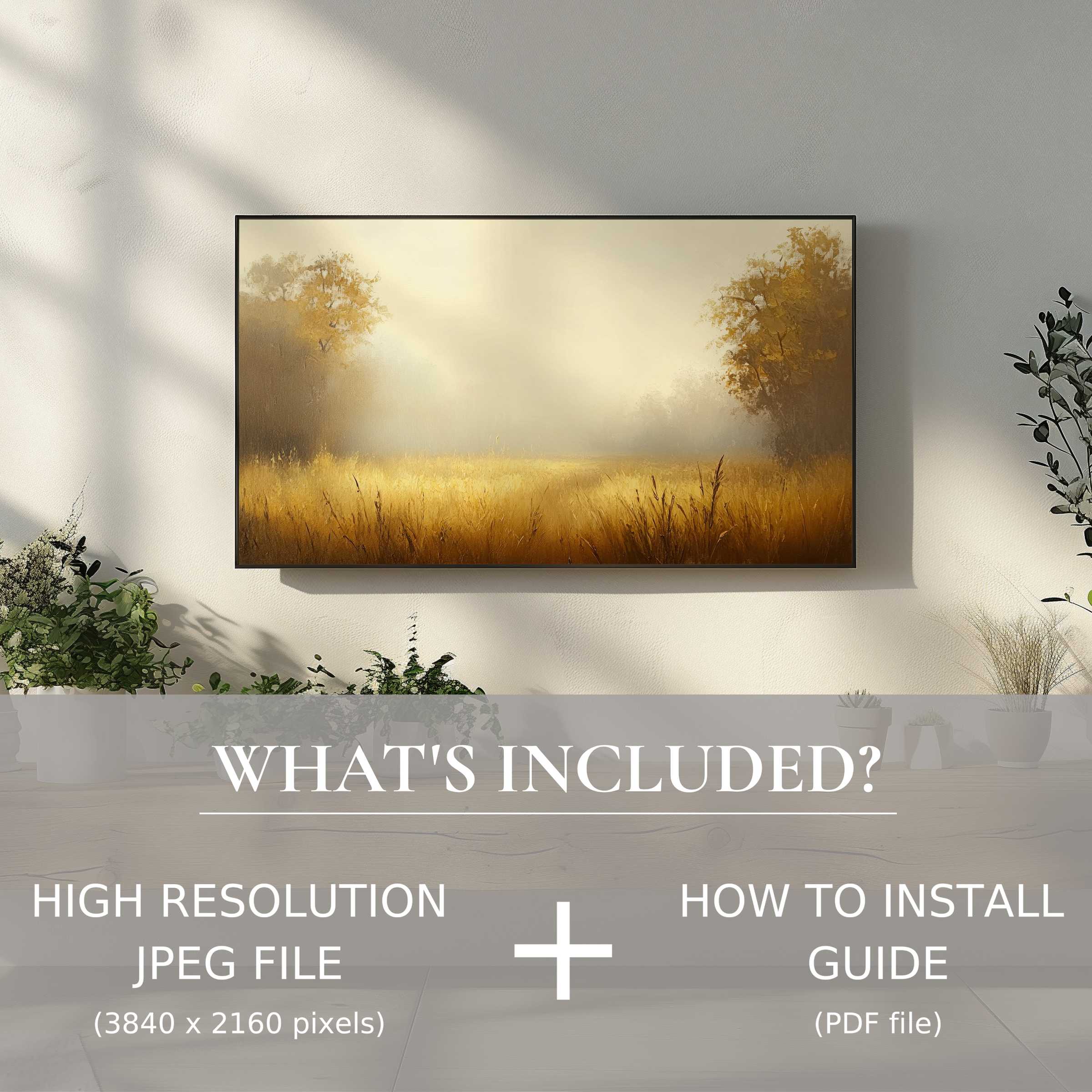 Elegant fall digital TV art download enhances your living space with effortless, stylish digital installation and warm seasonal hues