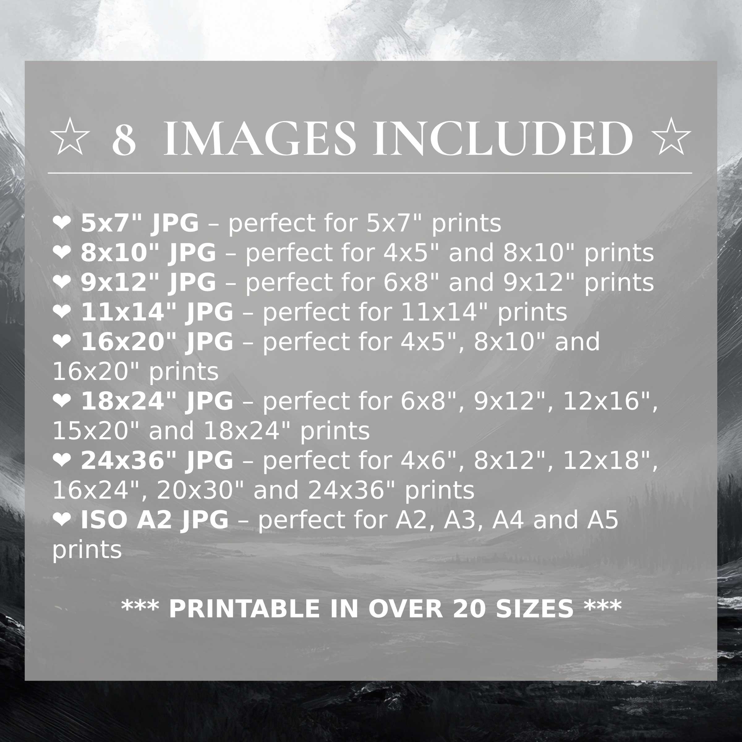 Neutral digital print in soft greys and muted tones evokes calming sophistication, available in 8 high-quality sizes included to elevate modern interiors with versatile elegance