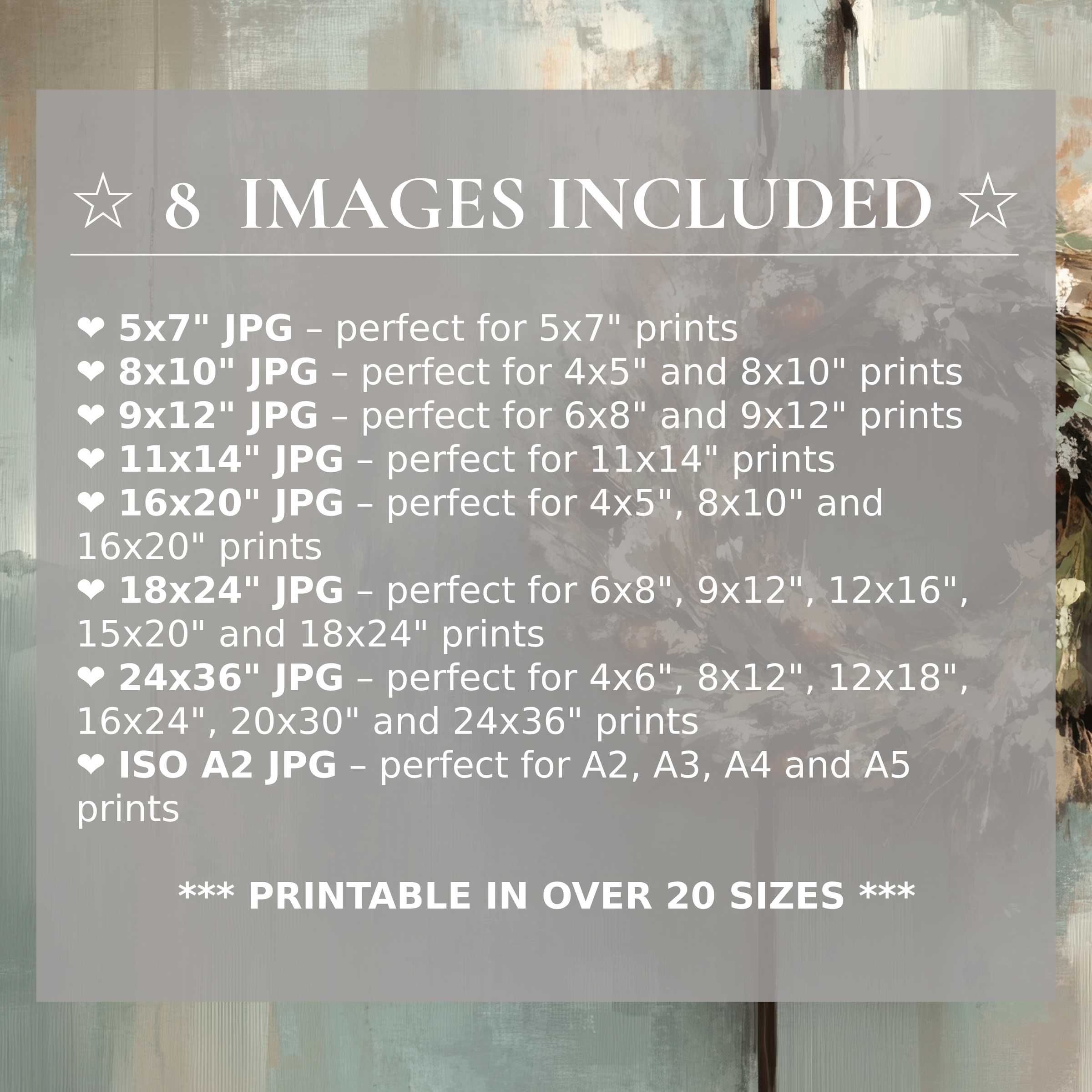 Farmhouse digital print with soothing teal and warm beige tones, radiating calming elegance; includes 8 high-quality sizes
