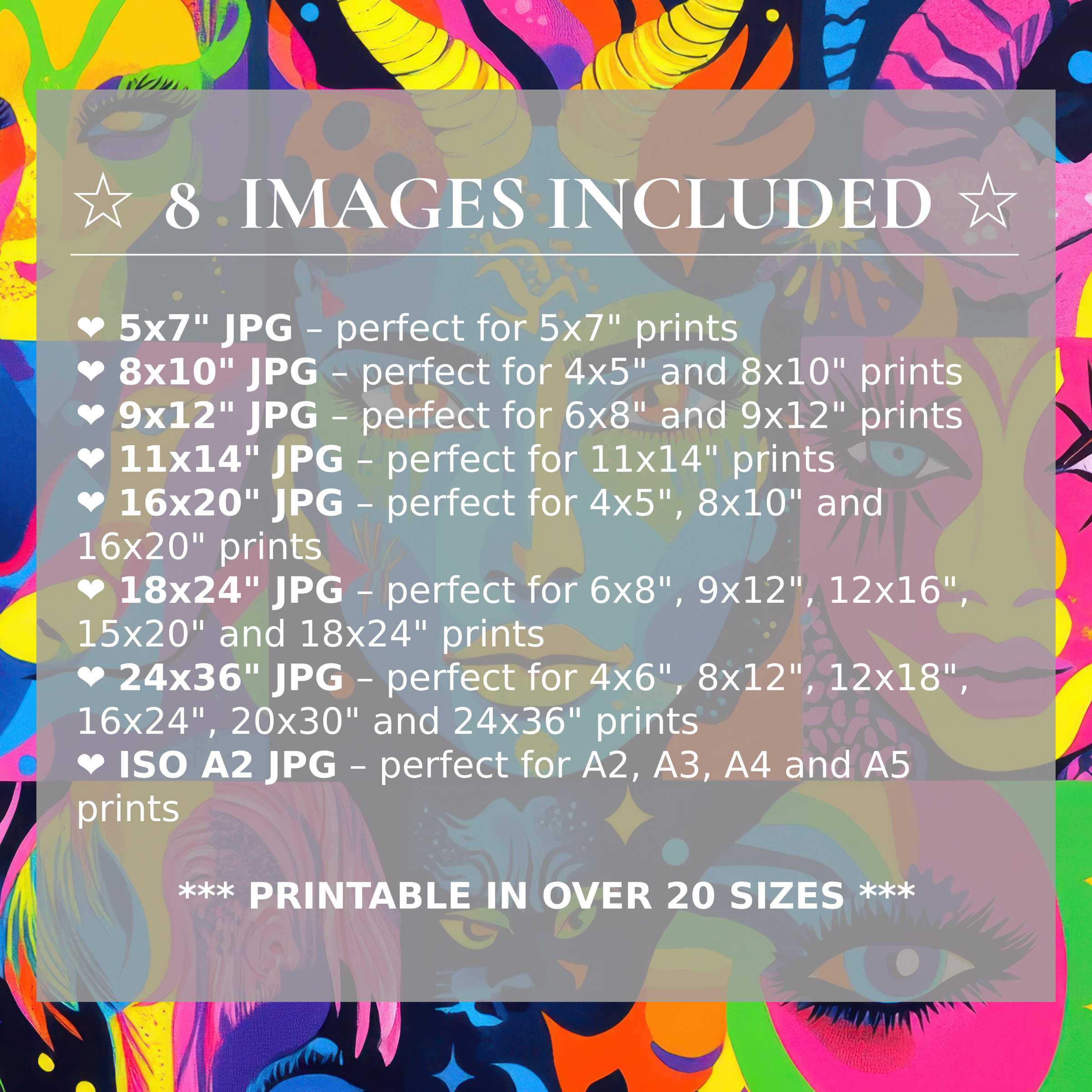 Radiant pop art digital print infused with vibrant pinks, yellows, and blues, delivering bold style and modern elegance Includes 8 high-quality sizes with download, elevating contemporary interiors with versatile, striking flair