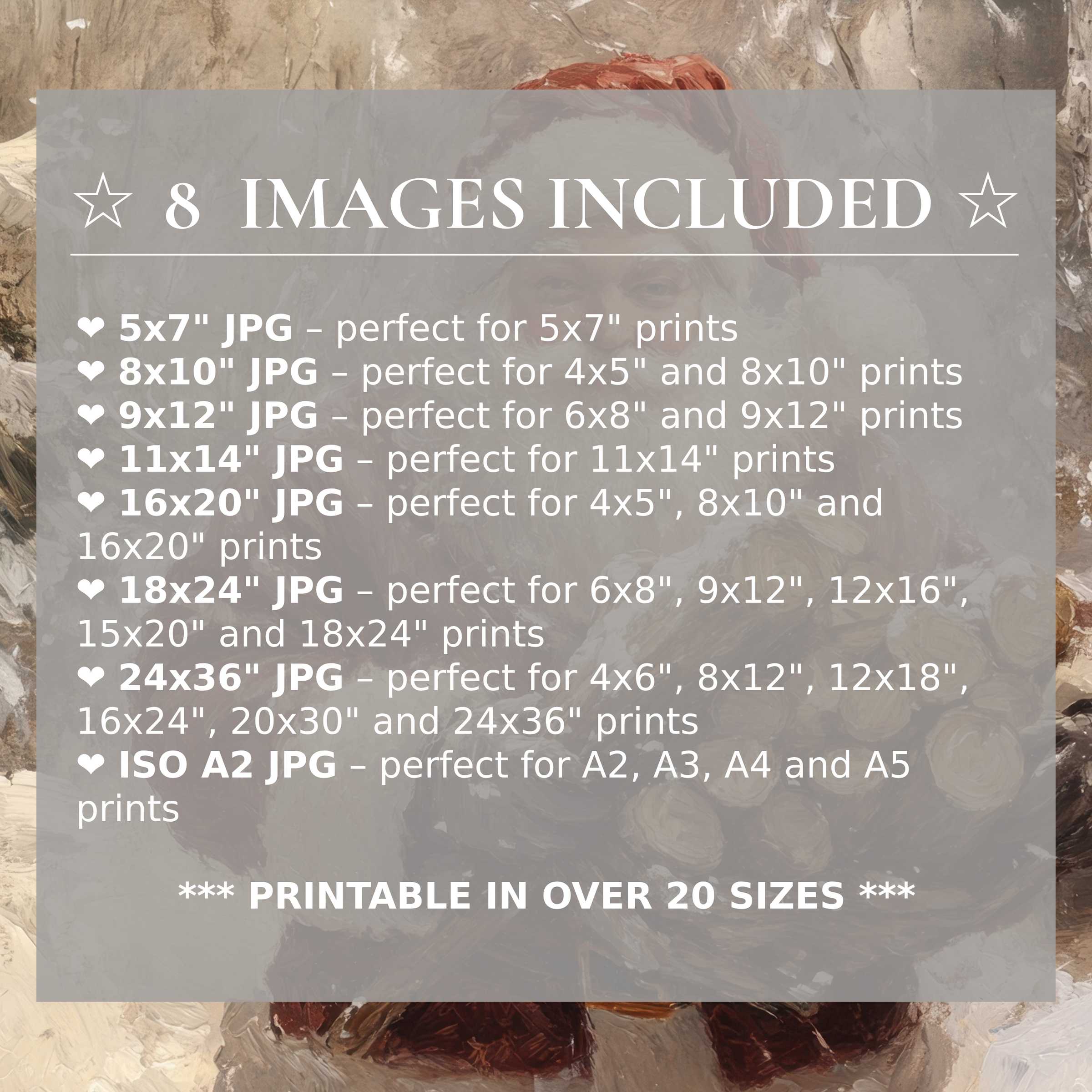 Radiant Christmas digital print with warm reds and soft neutrals, effortlessly elevating modern interiors; includes 8 high-quality sizes