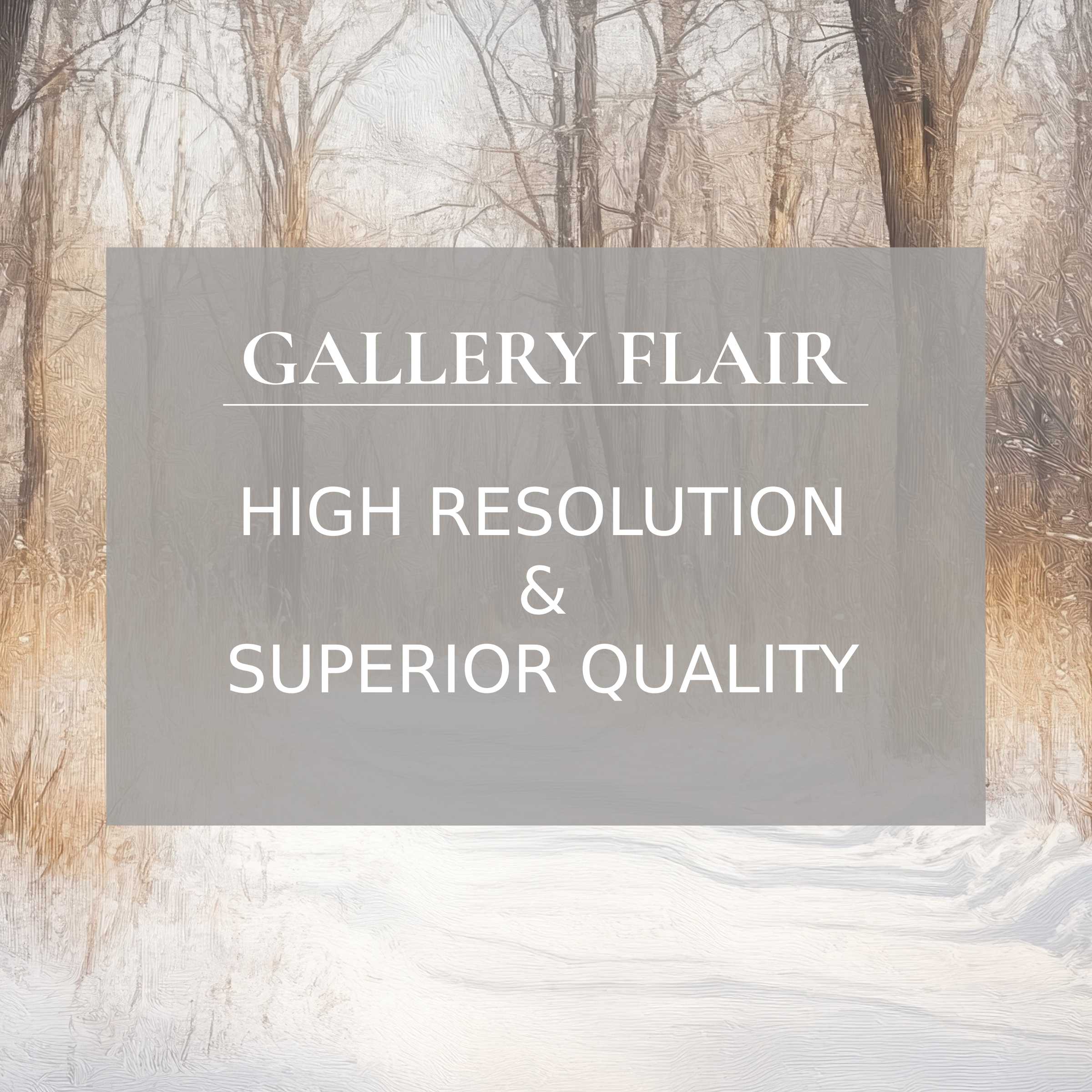 Winter printable art capturing a serene snowy forest scene, radiating calming elegance with refined high-resolution detail